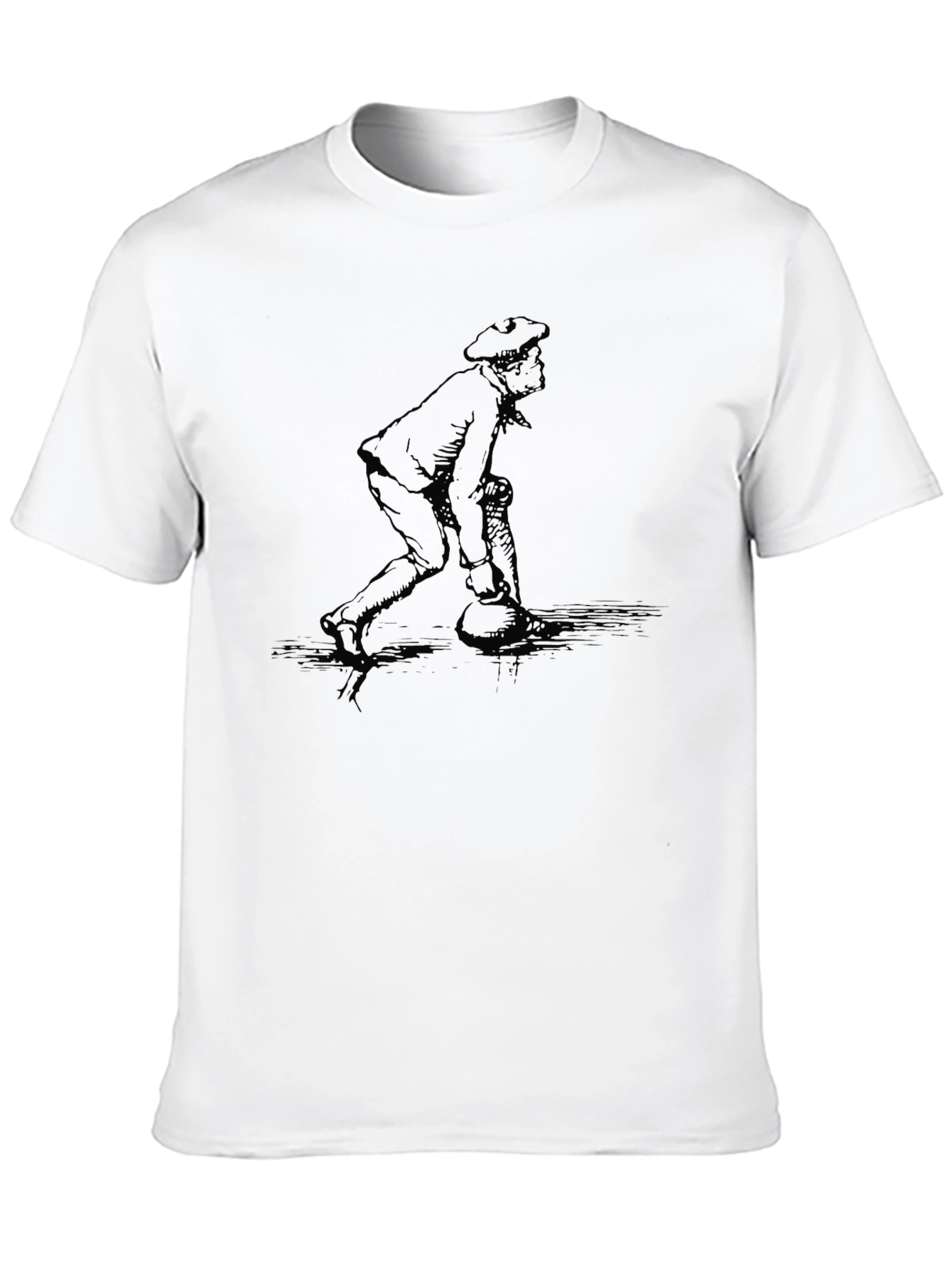 Black T-Shirt with Bowling Print