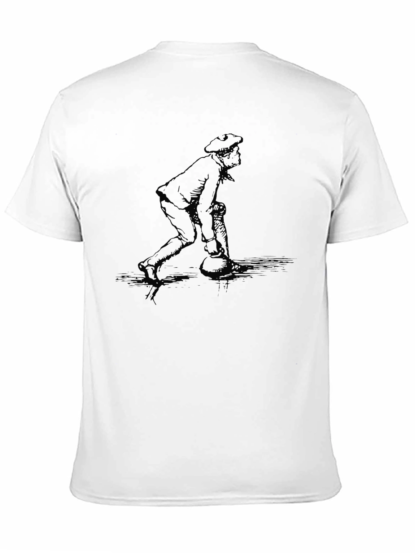 Black T-Shirt with Bowling Print