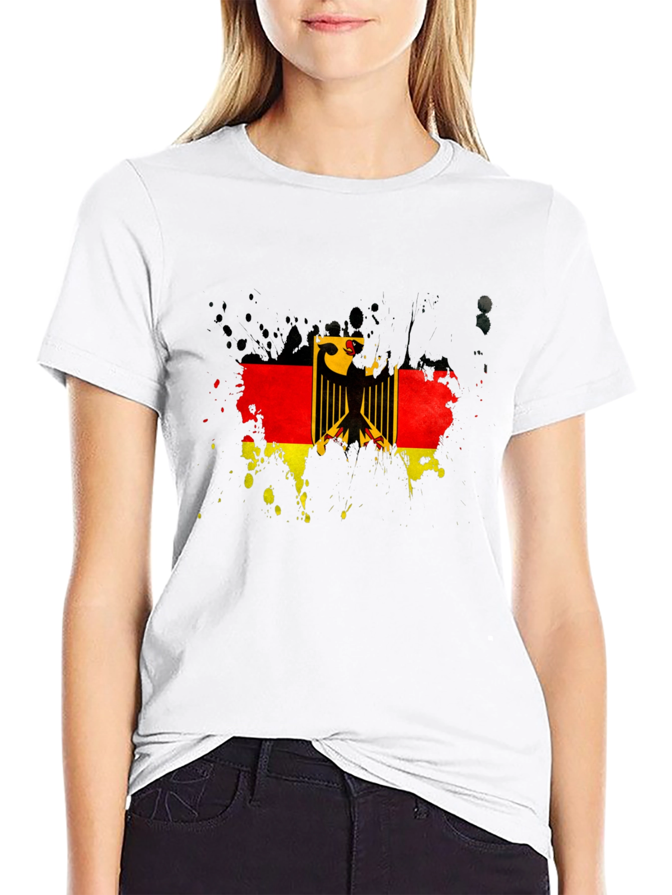 German Flag Eagle T-Shirt - Black Graphic Tee