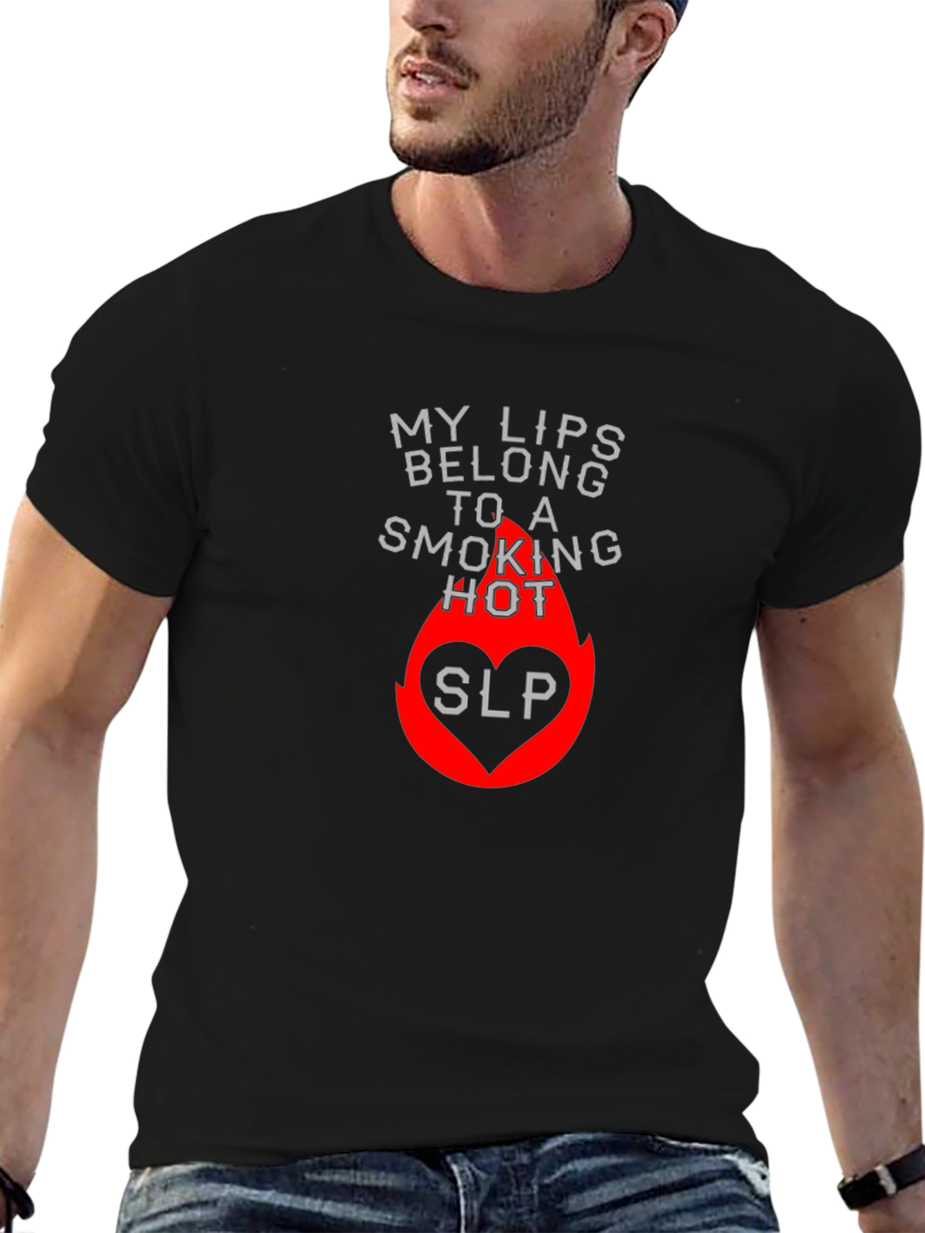 Smoking Hot Lips Graphic Tee - Black Cotton T-Shirt