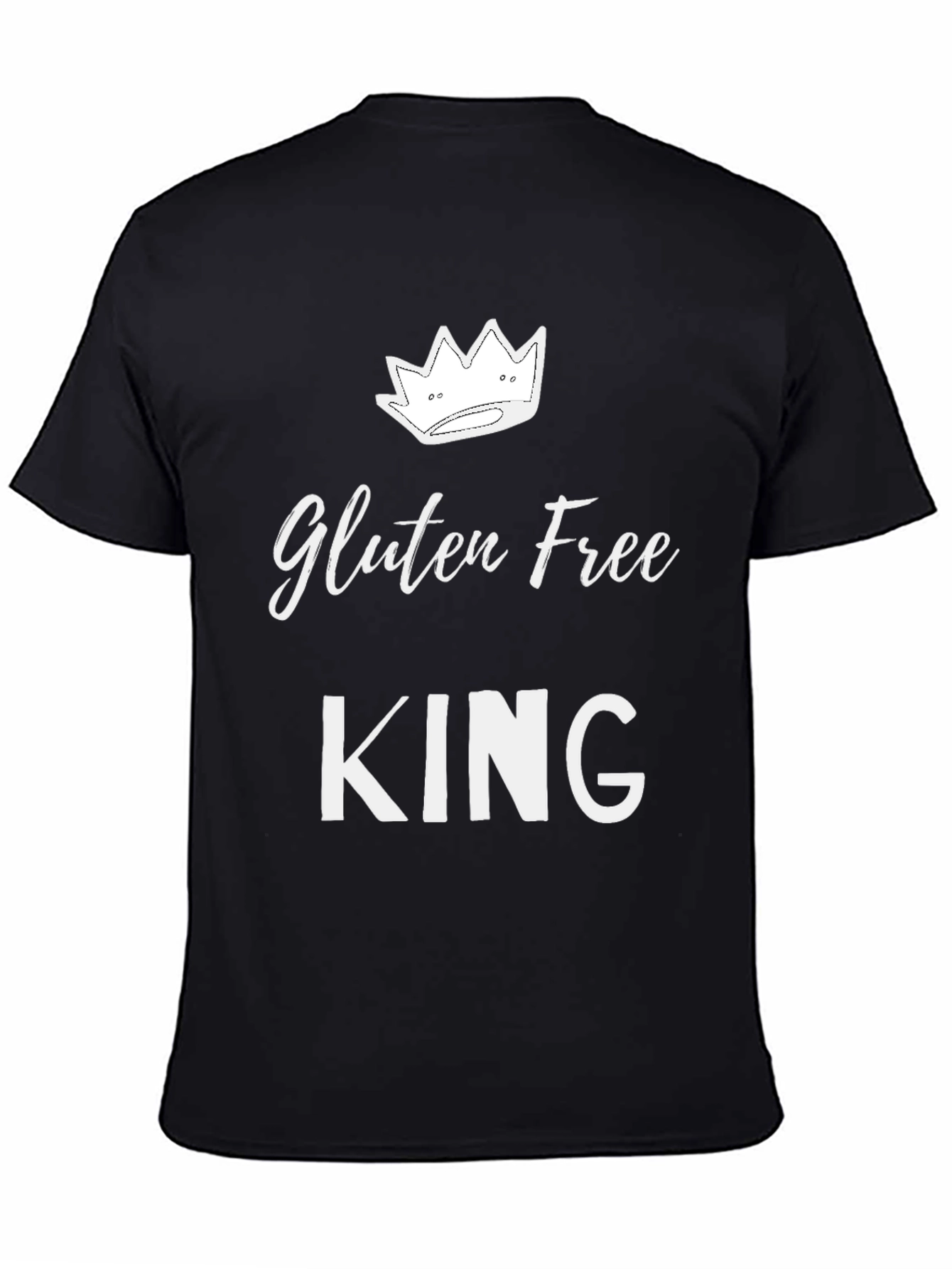 Gluten Free King T-Shirt - Black Cotton Tee
