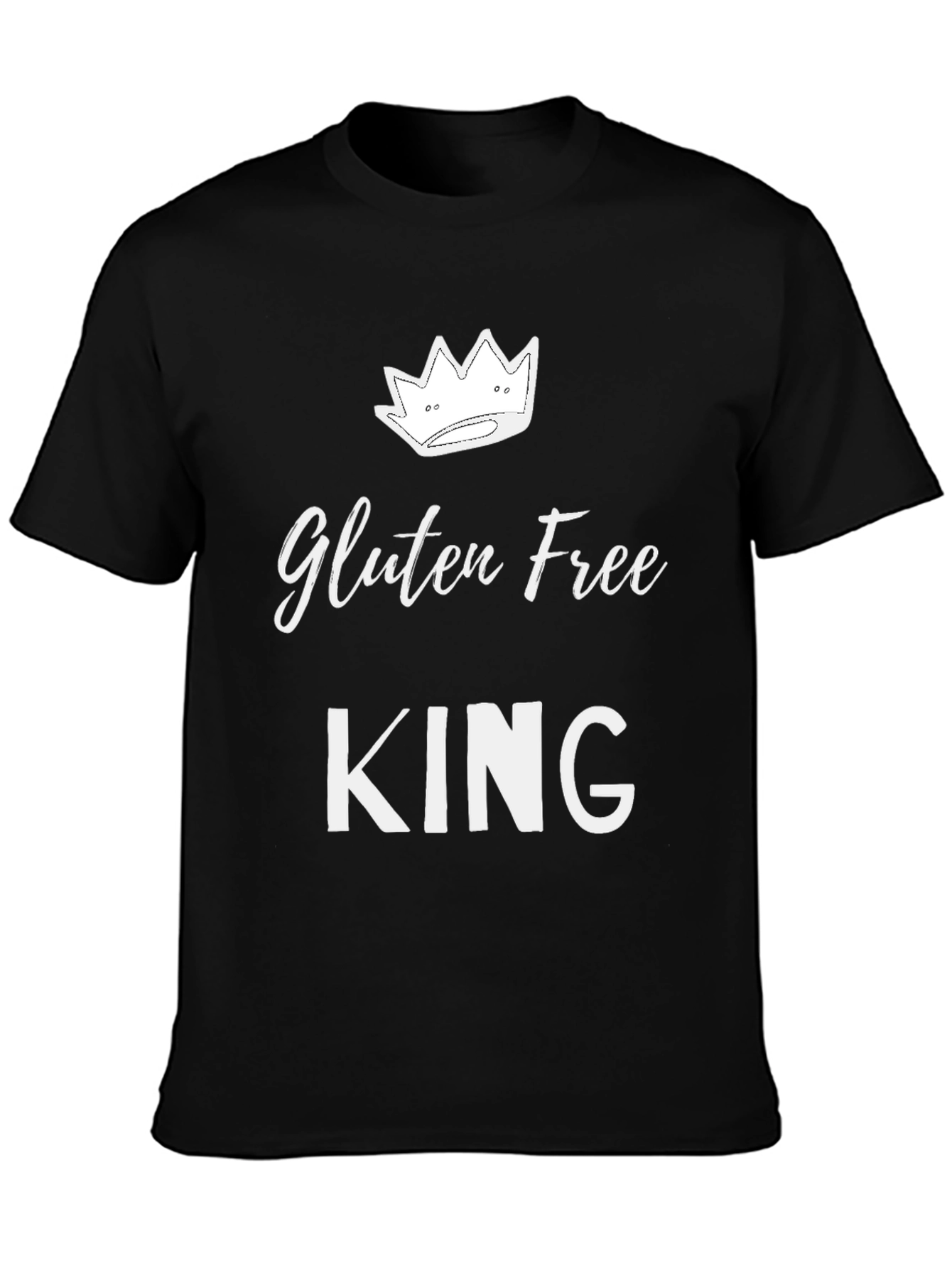 Gluten Free King T-Shirt - Black Cotton Tee
