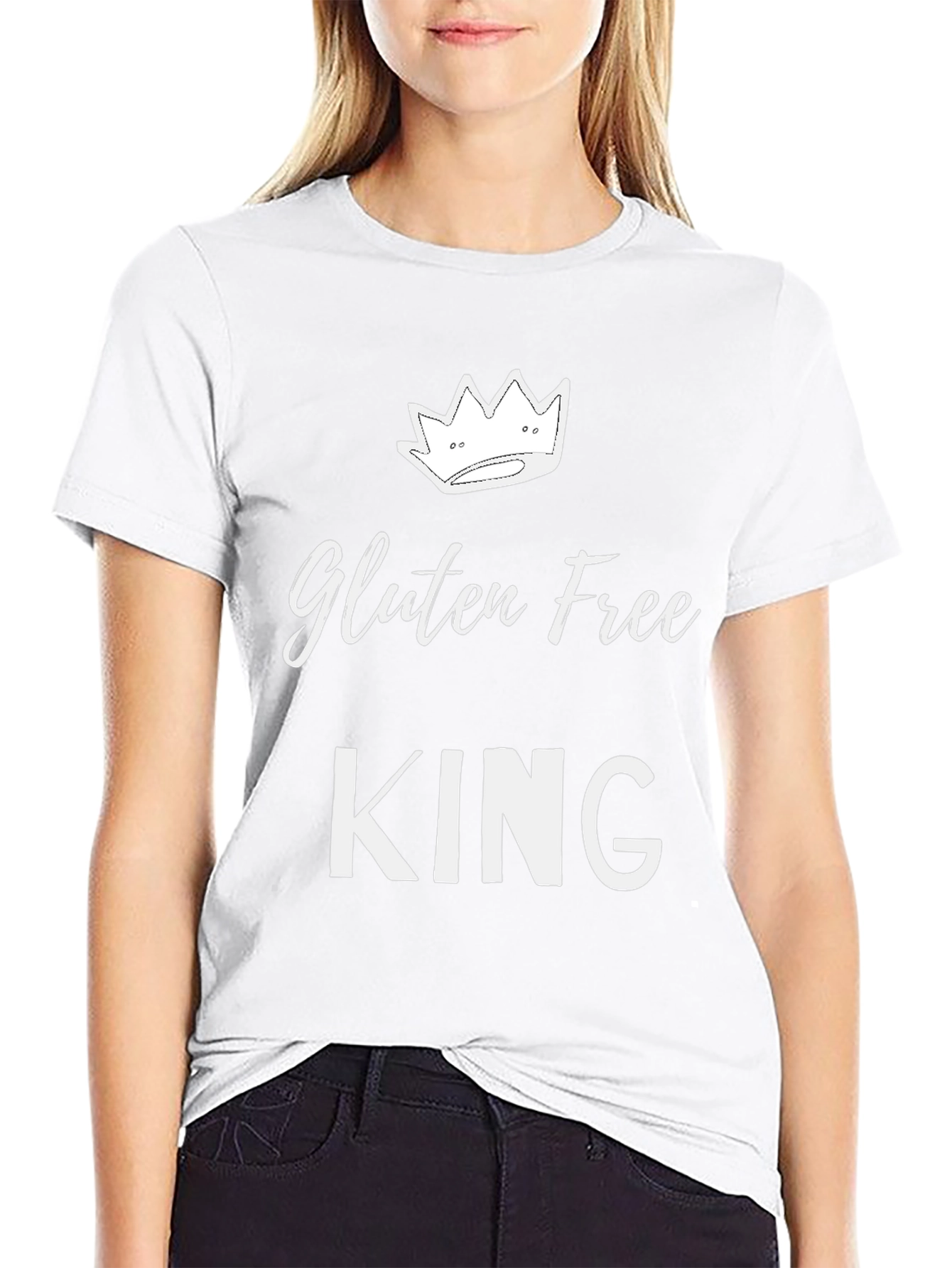 Gluten Free King T-Shirt - Black Cotton Tee