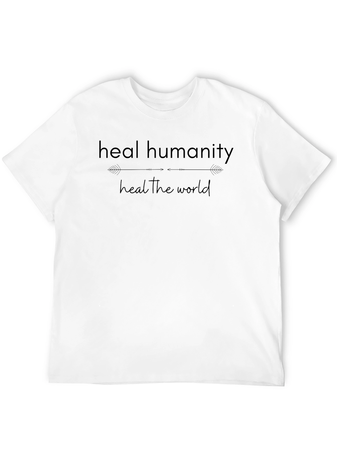 Heal Humanity Heal the World Black Graphic T-Shirt