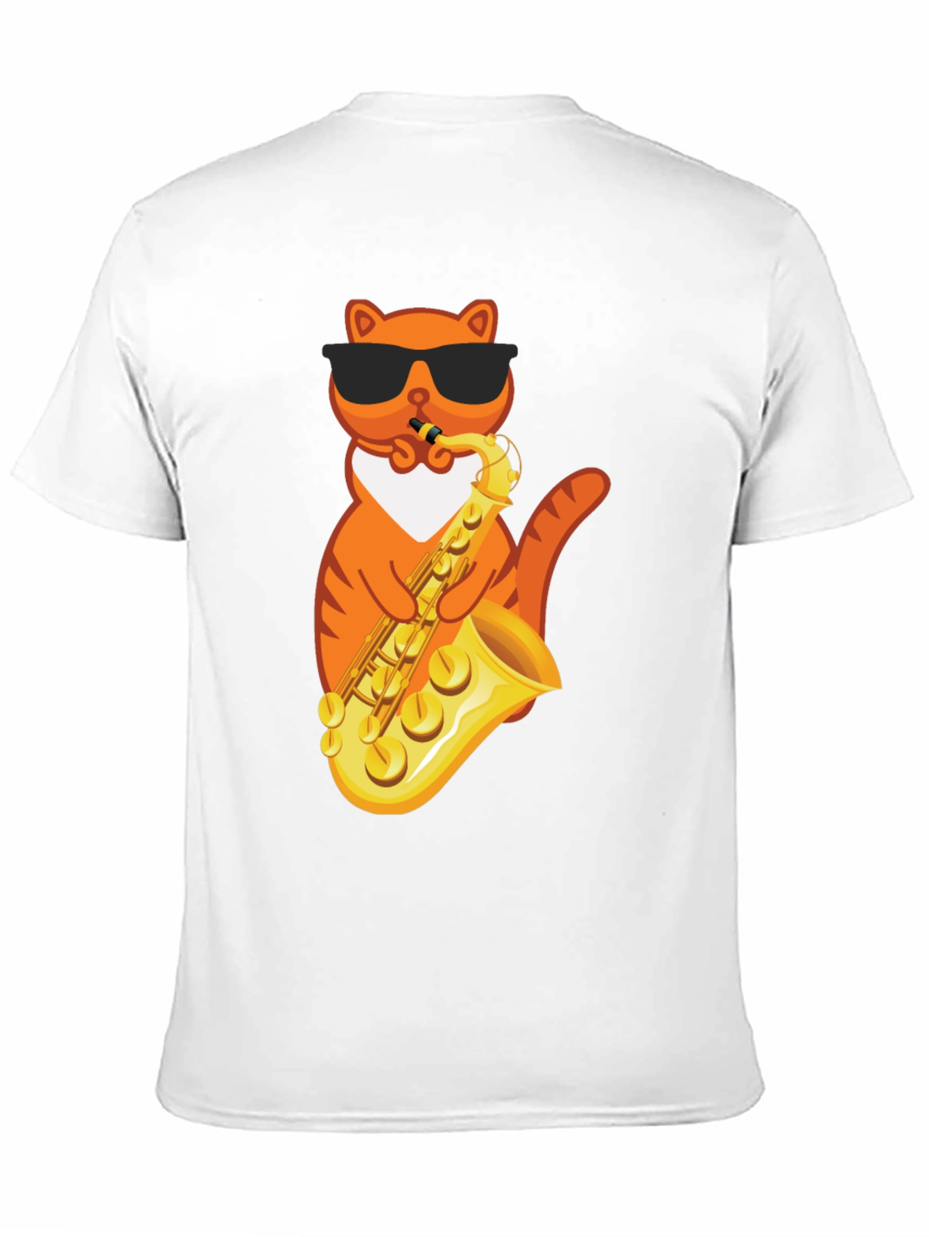 Cool Cat Saxophone Graphic Tee - Black