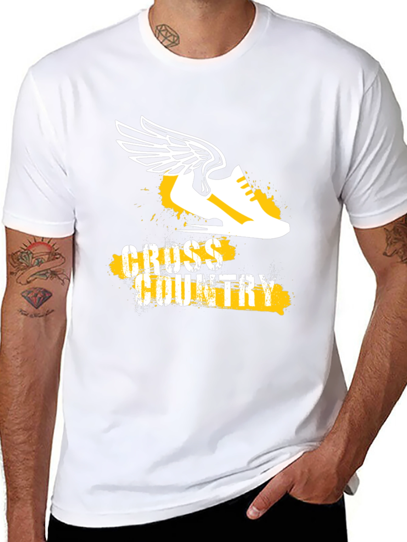 Cross Country Running Tee - Winged Shoe Graphic