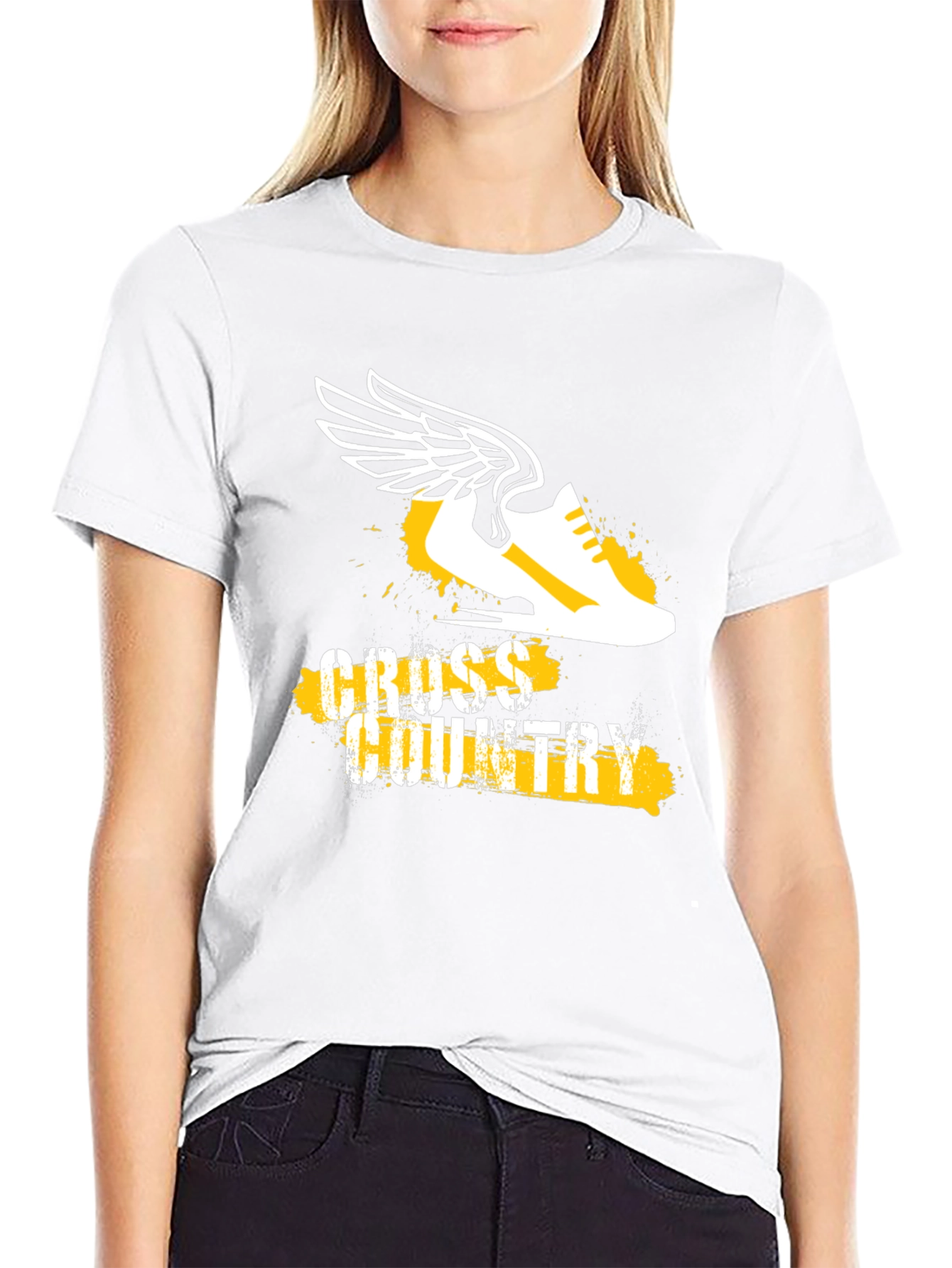 Cross Country Running Tee - Winged Shoe Graphic