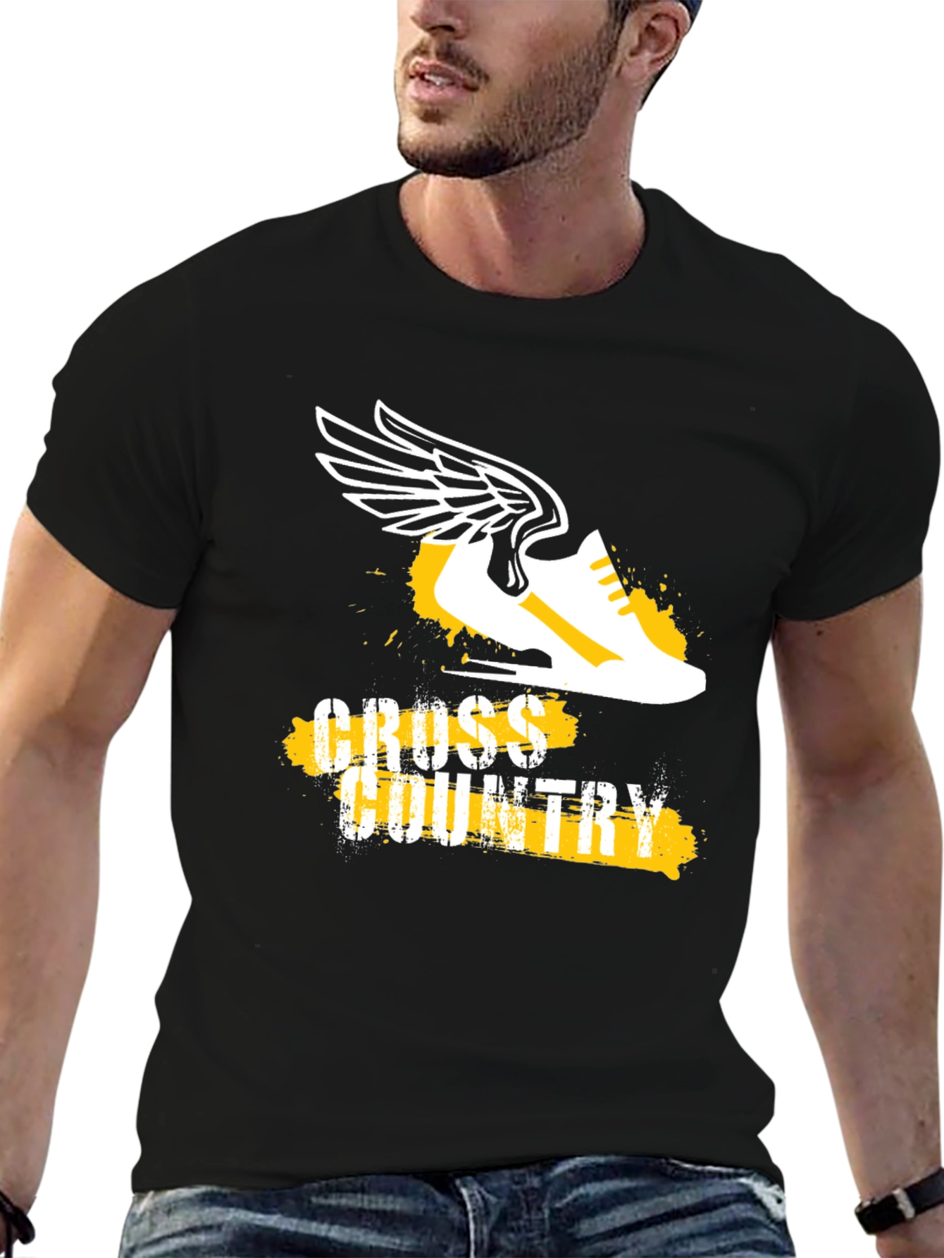 Cross Country Running Tee - Winged Shoe Graphic