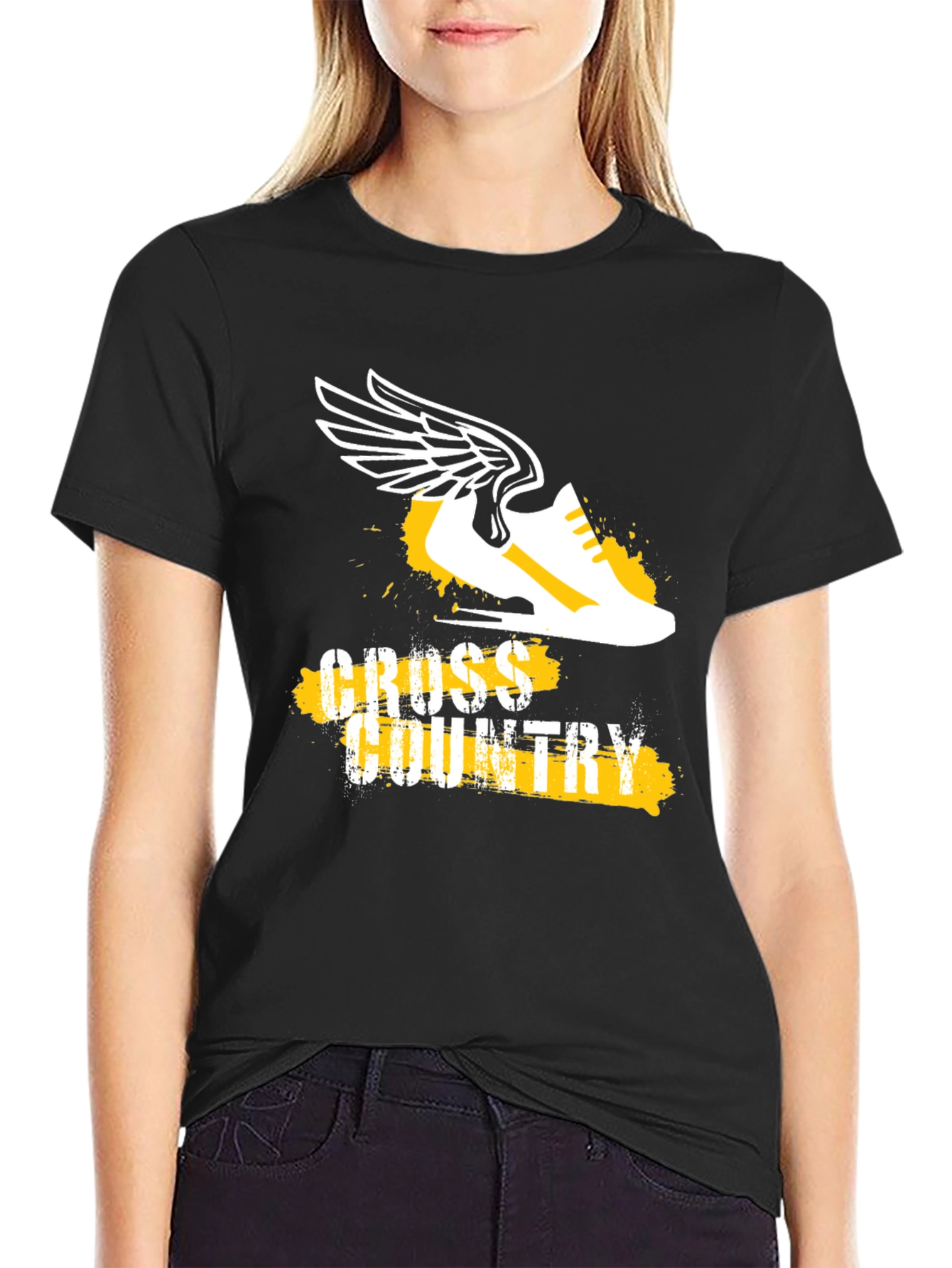 Cross Country Running Tee - Winged Shoe Graphic