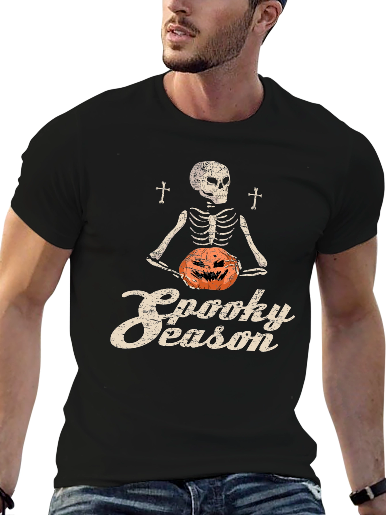 Spooky Season Halloween Skeleton Graphic Tee