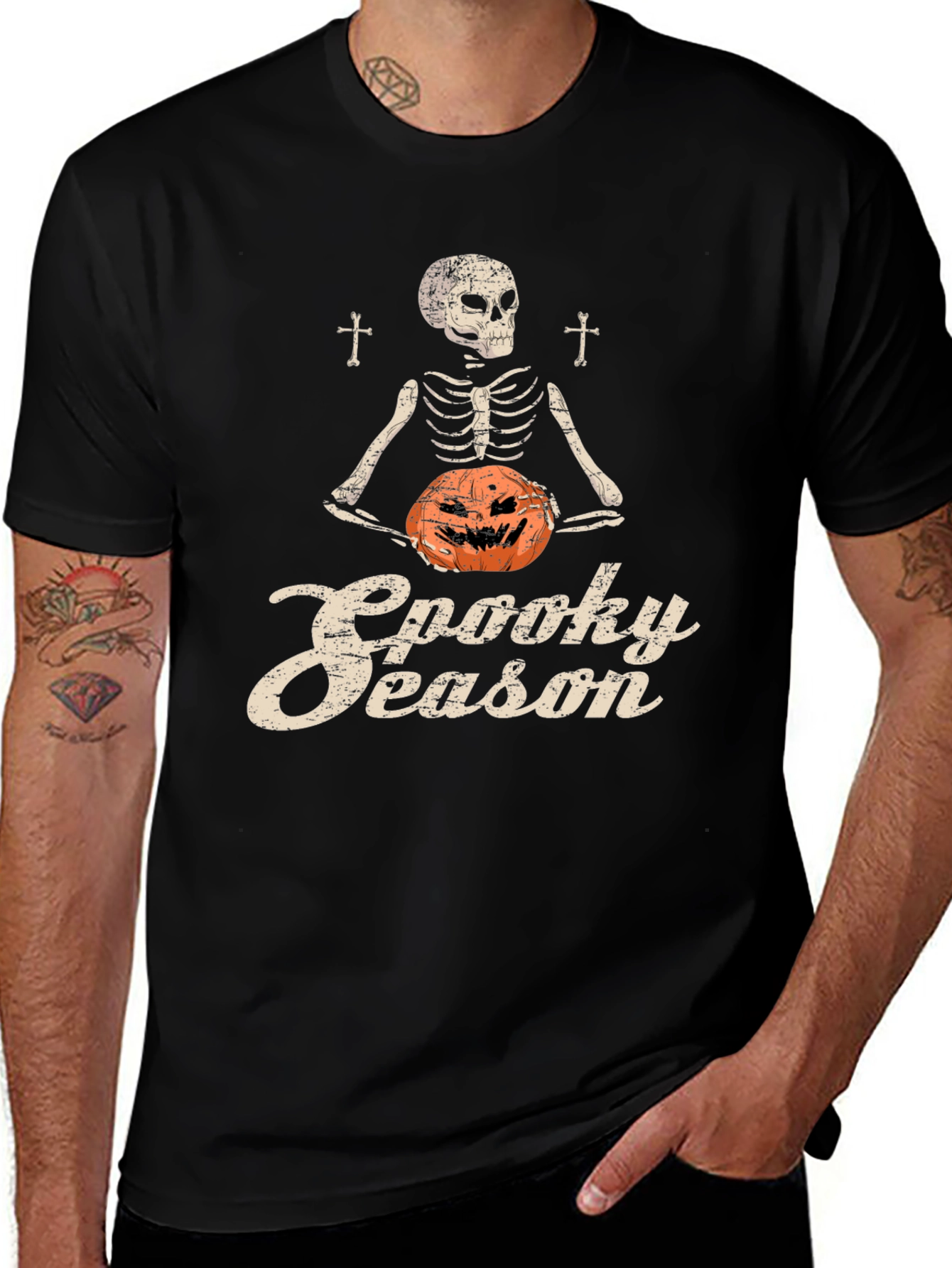 Spooky Season Halloween Skeleton Graphic Tee