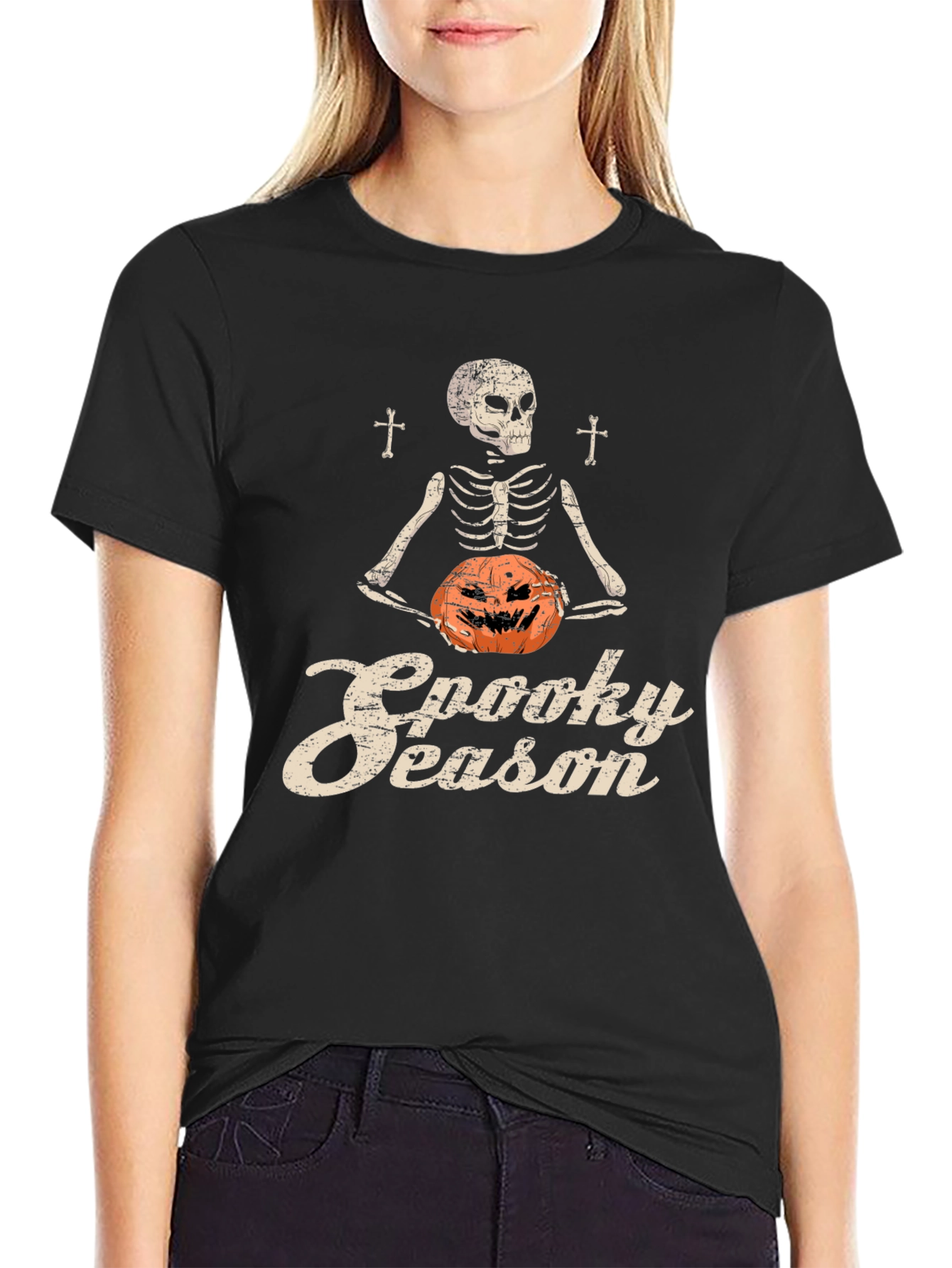 Spooky Season Halloween Skeleton Graphic Tee