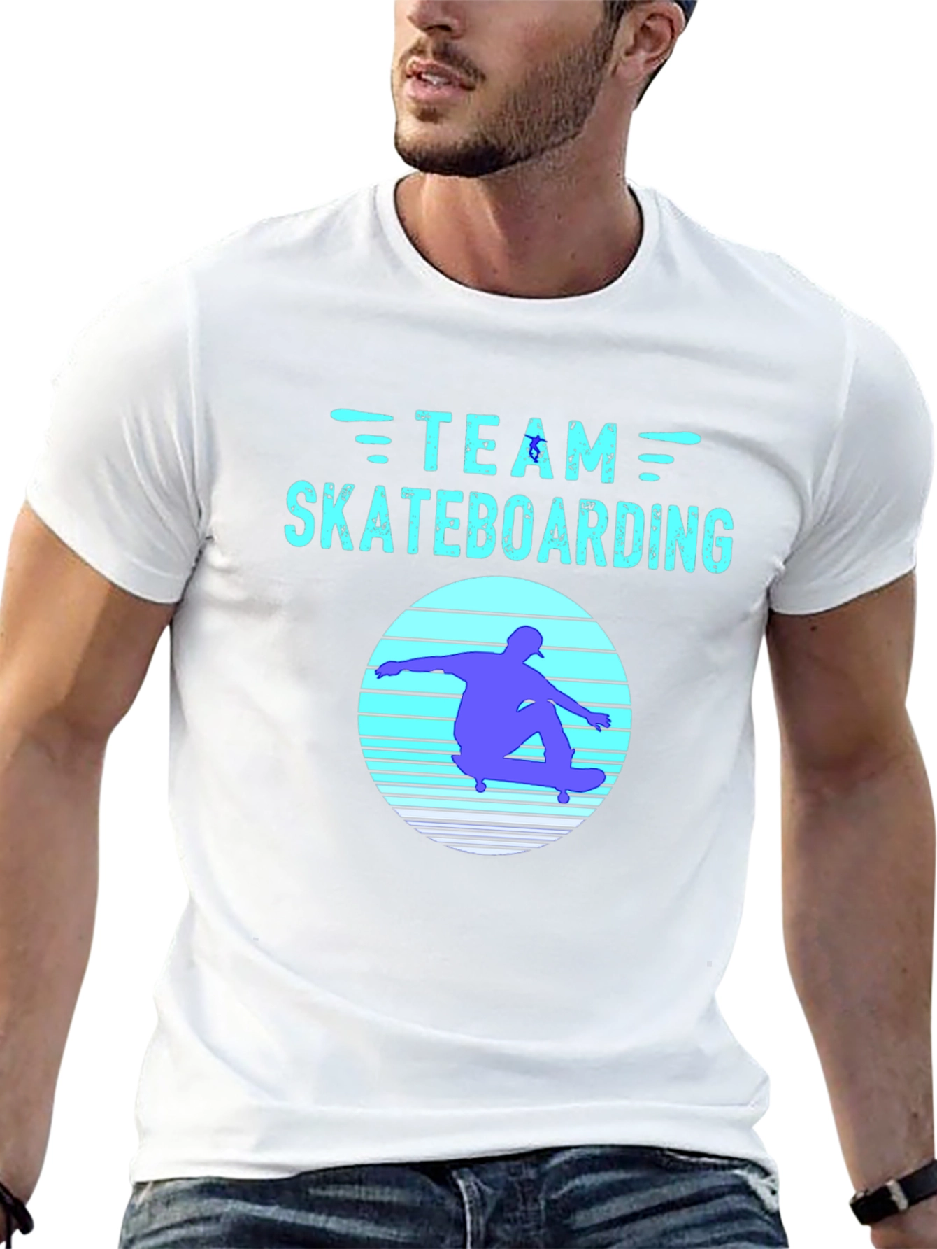 Team Skateboarding Graphic Tee - Black Cotton