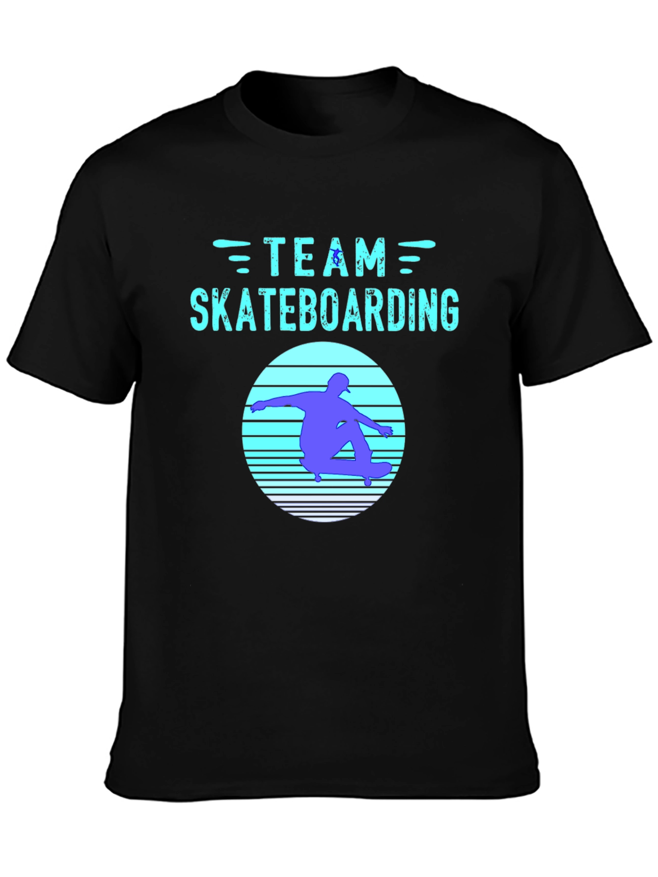 Team Skateboarding Graphic Tee - Black Cotton
