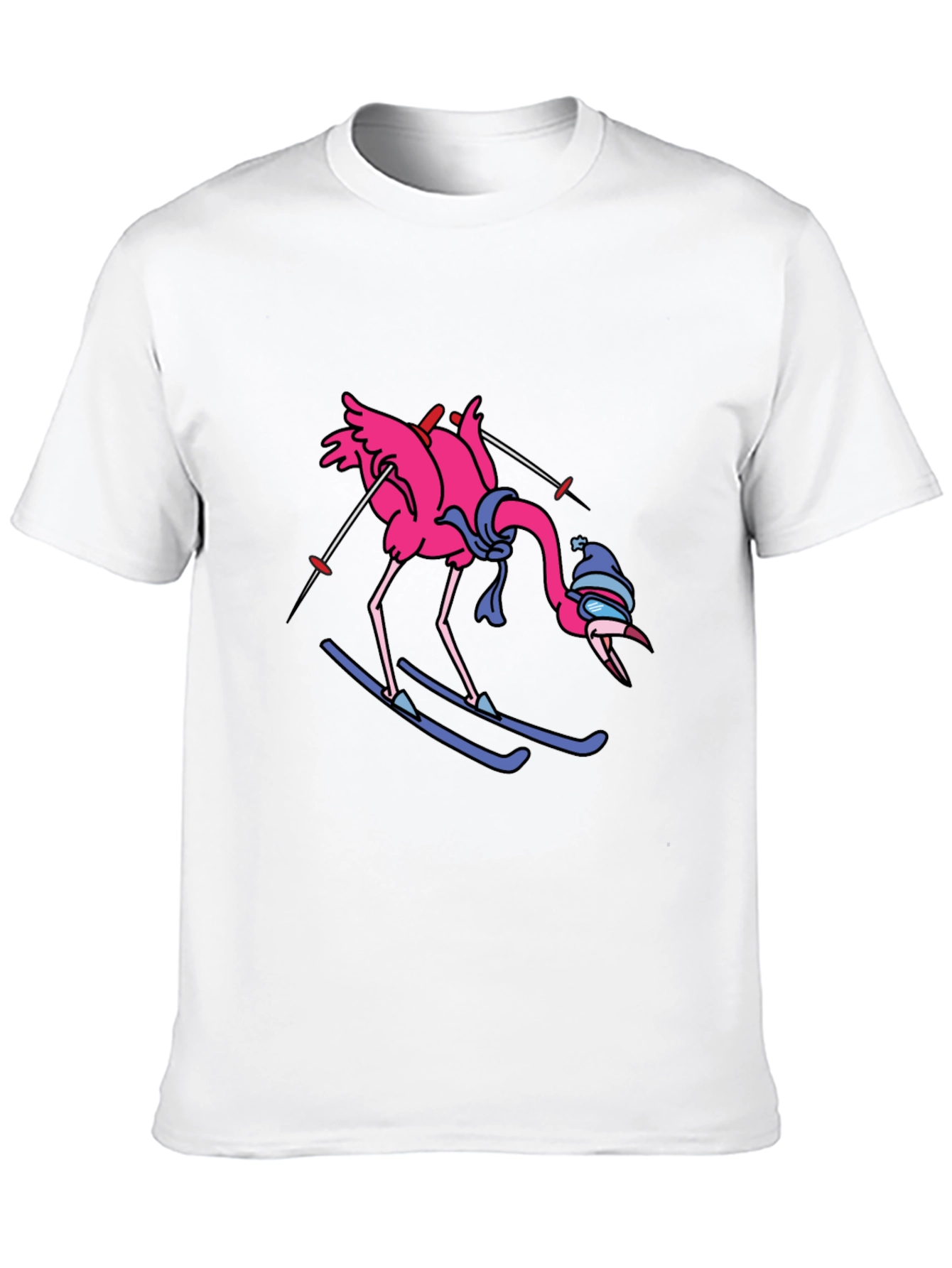 Ski Flamingo T-Shirt - Unique Graphic Tee