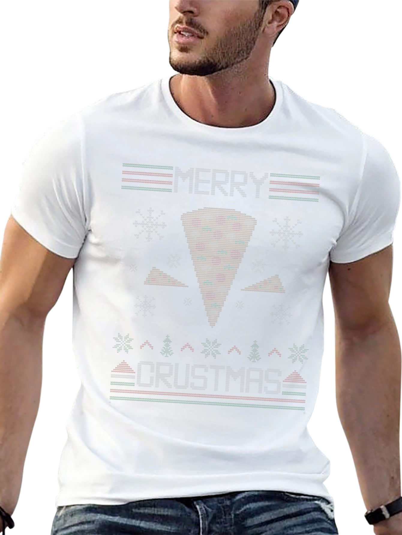 Merry Crustmas Pizza Ugly Christmas Sweater T-Shirt