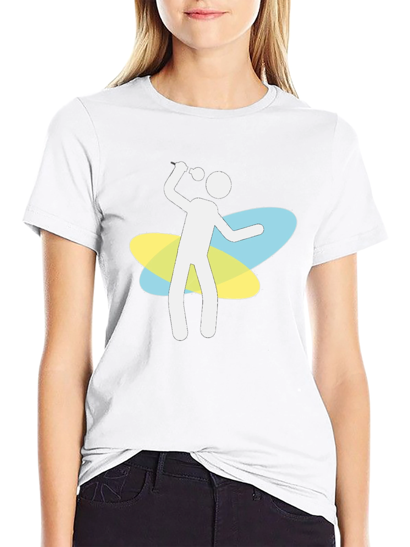 Karaoke Stick Figure Black T-Shirt