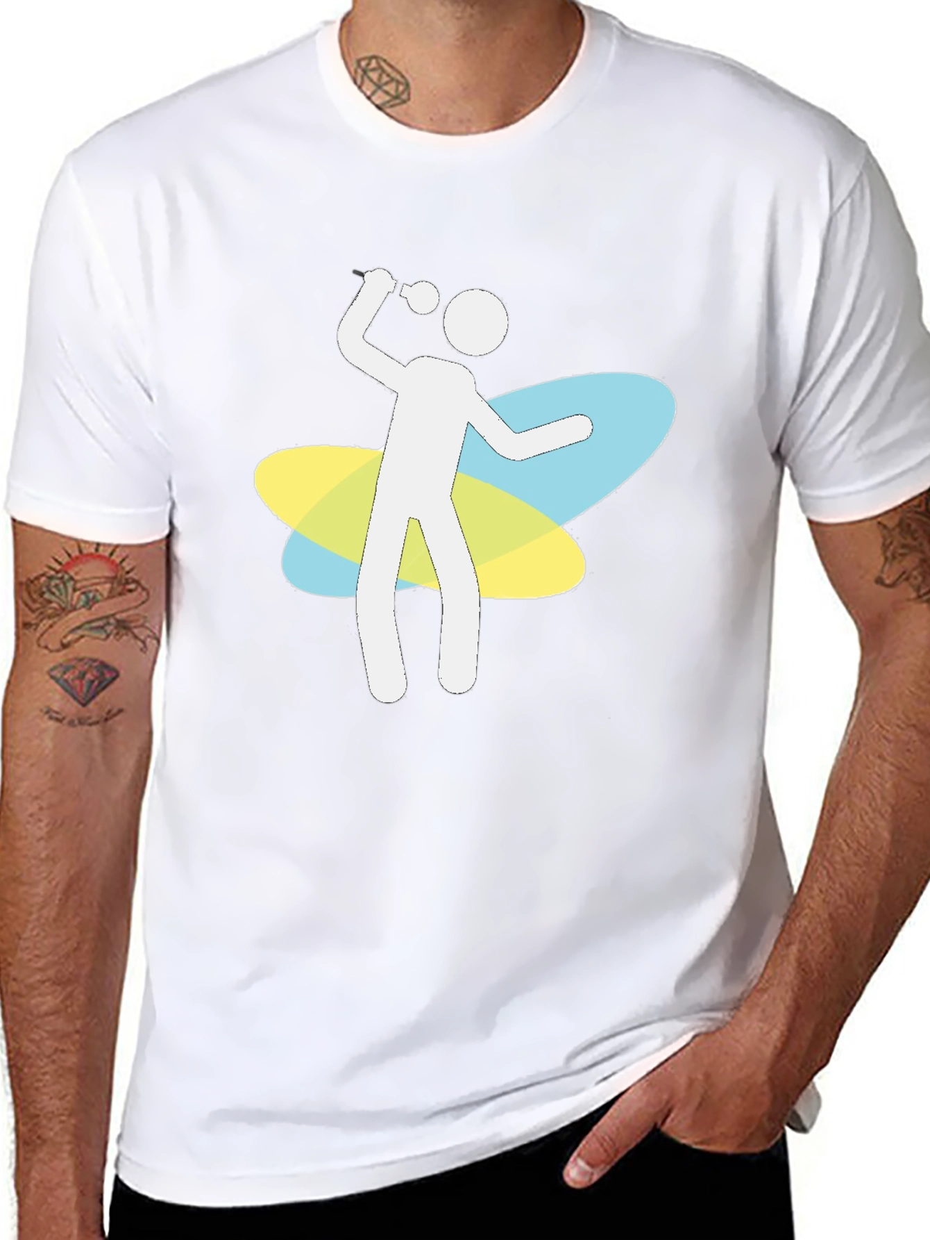 Karaoke Stick Figure Black T-Shirt