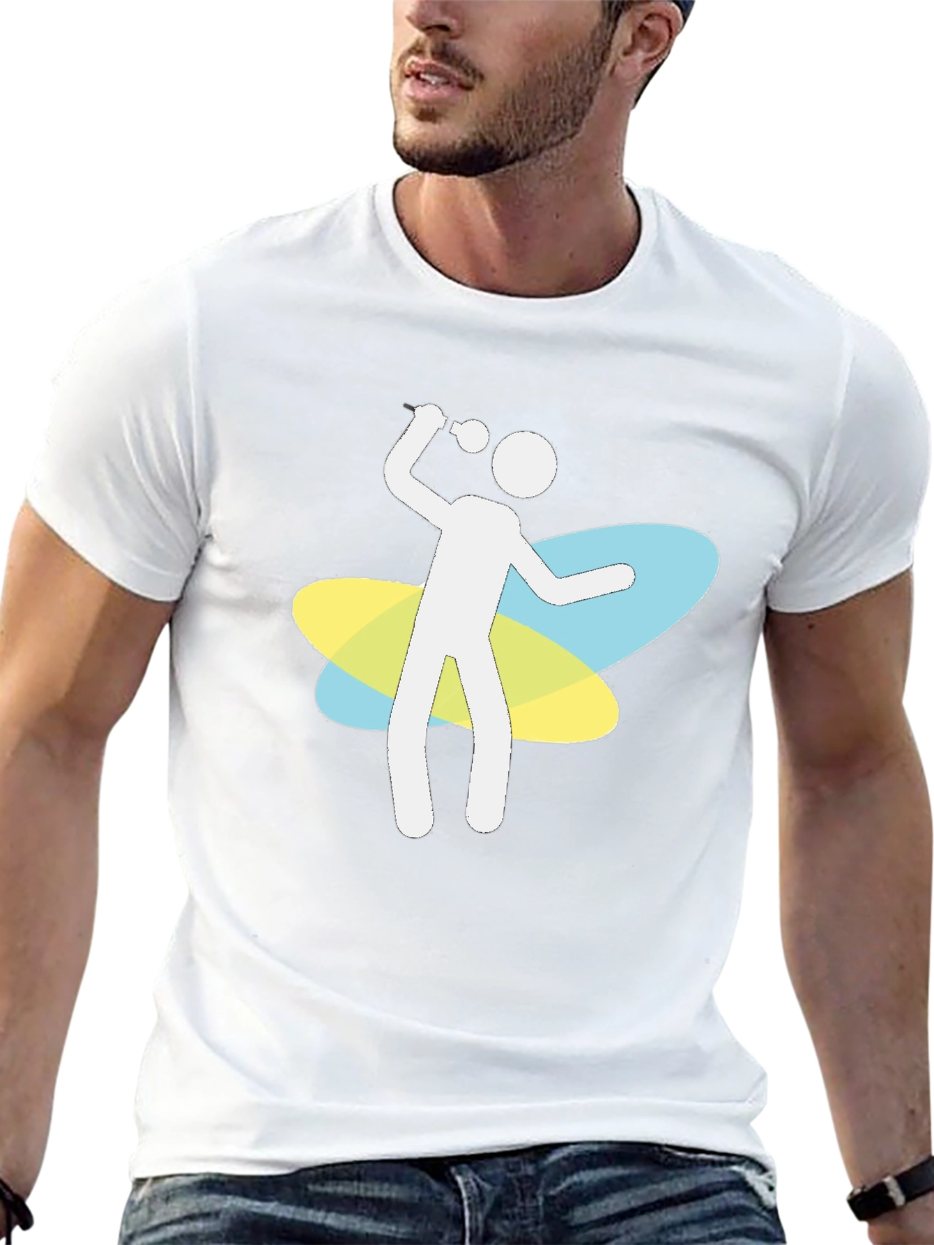 Karaoke Stick Figure Black T-Shirt