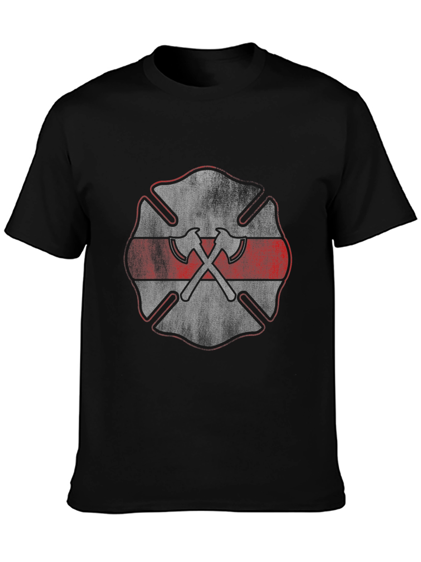 Firefighter Axe Emblem Black T-Shirt