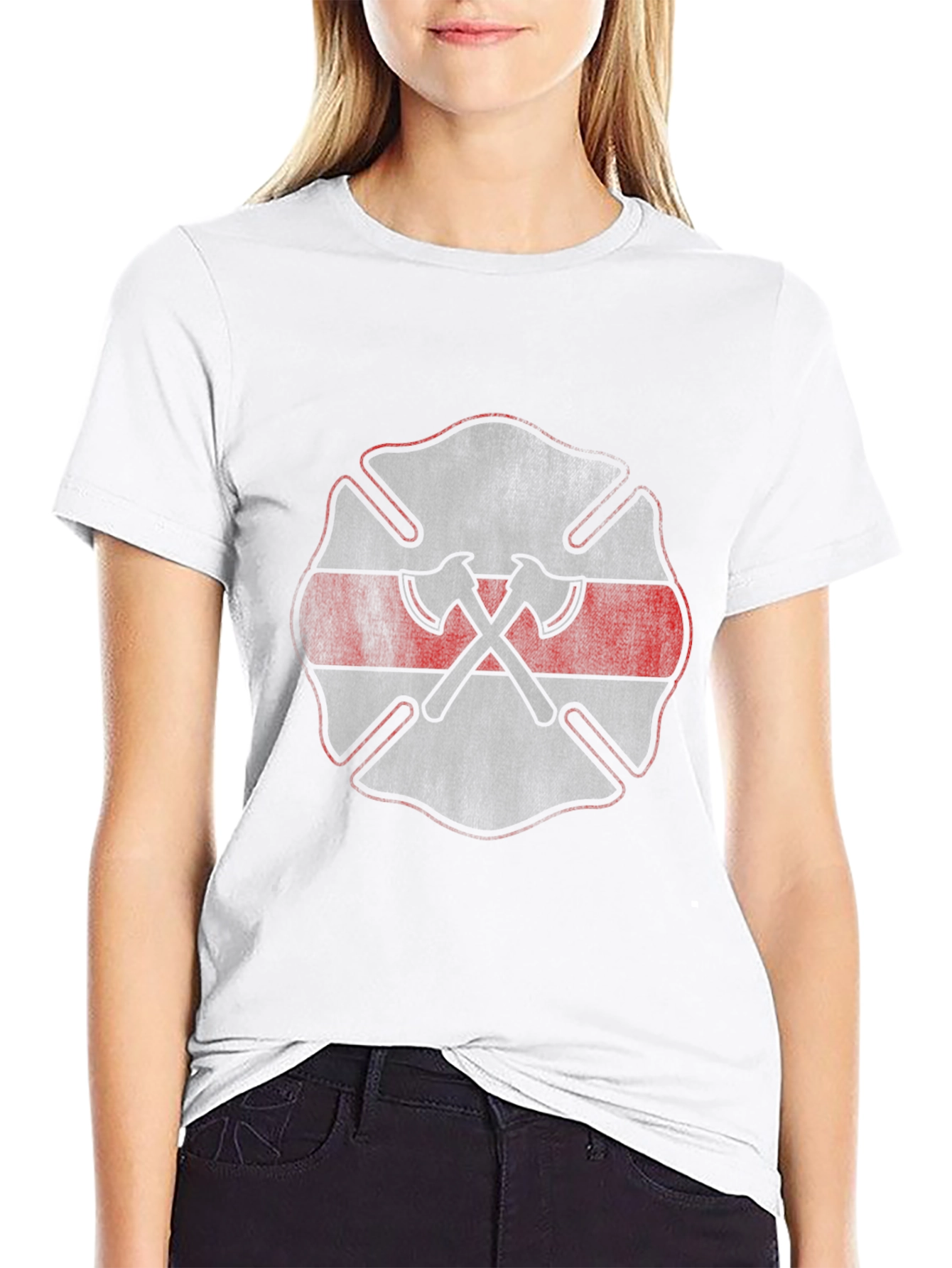 Firefighter Axe Emblem Black T-Shirt