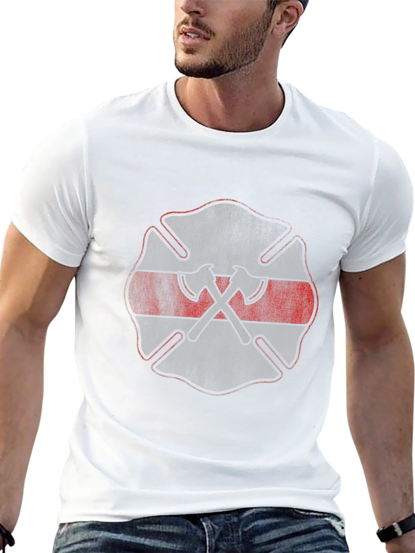 Firefighter Axe Emblem Black T-Shirt
