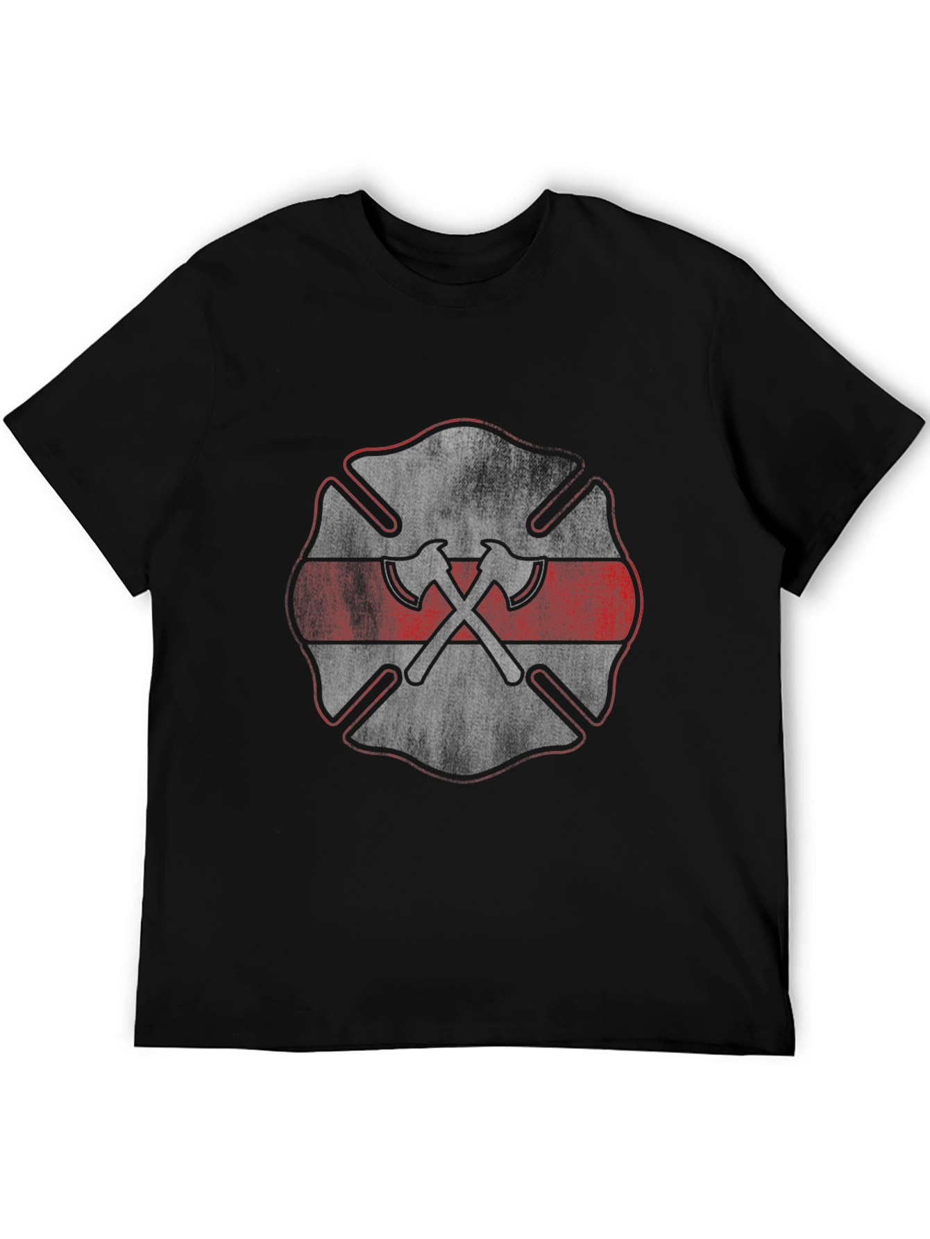 Firefighter Axe Emblem Black T-Shirt