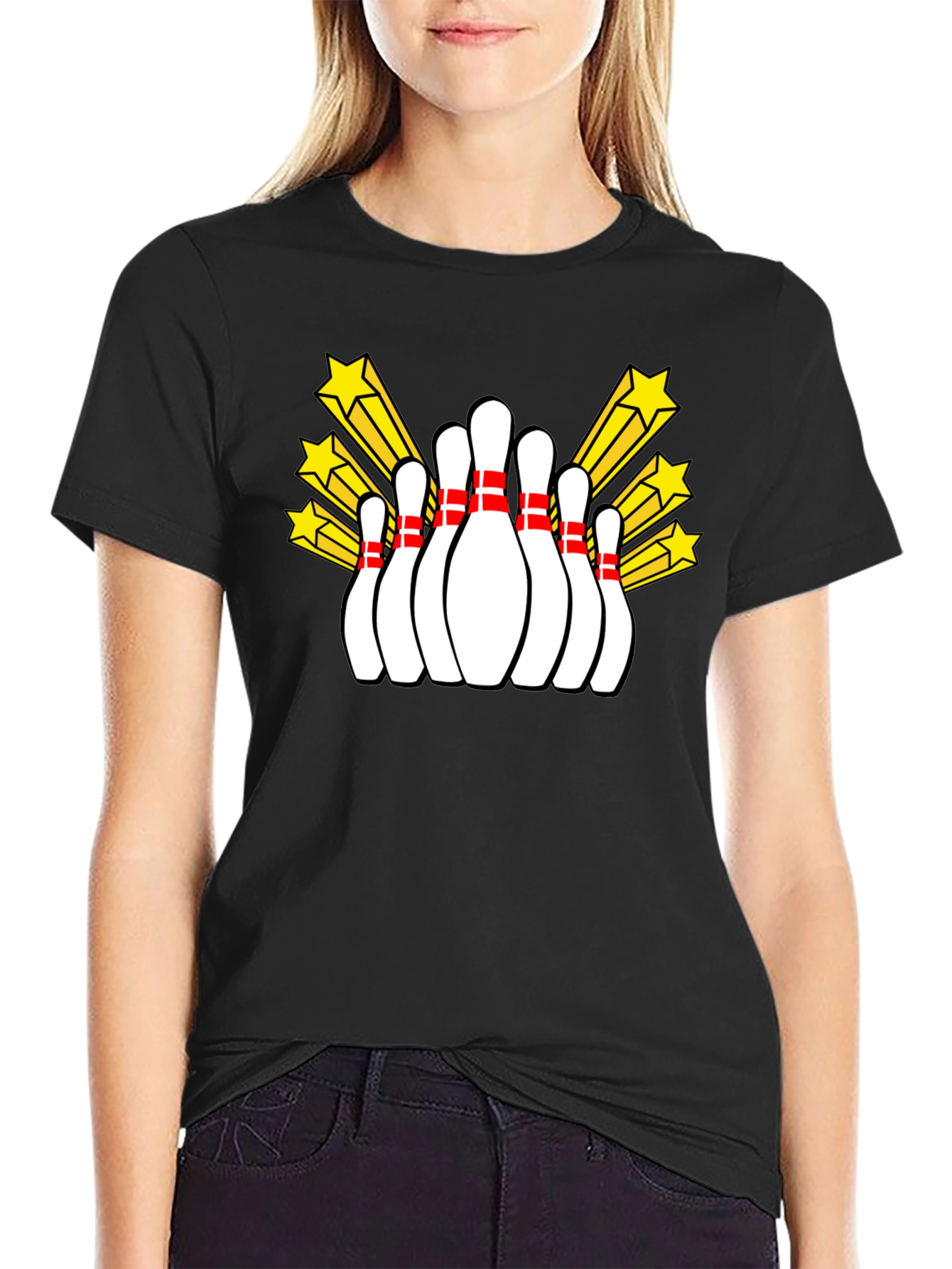 Bowling Pins Starburst Graphic T-Shirt