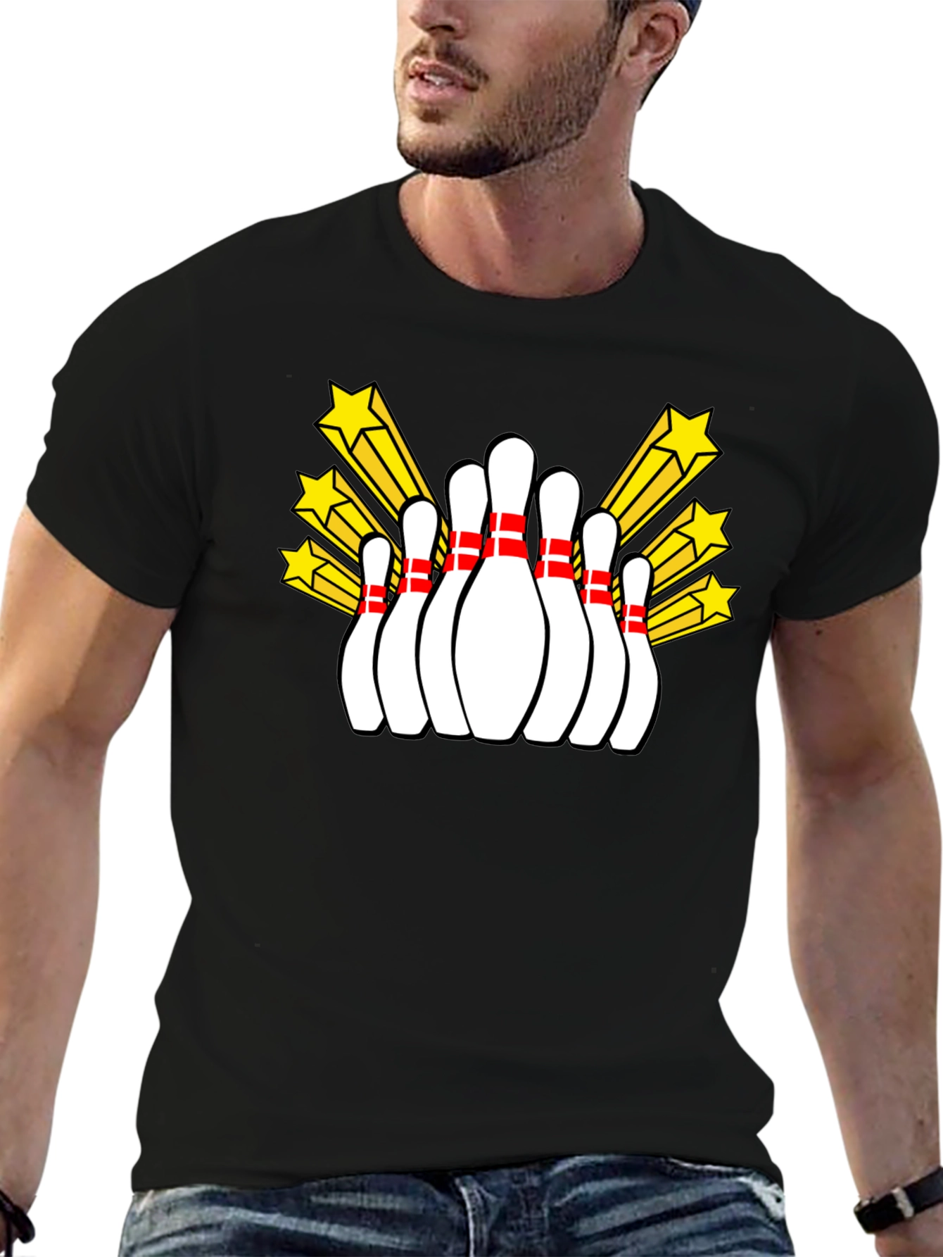Bowling Pins Starburst Graphic T-Shirt