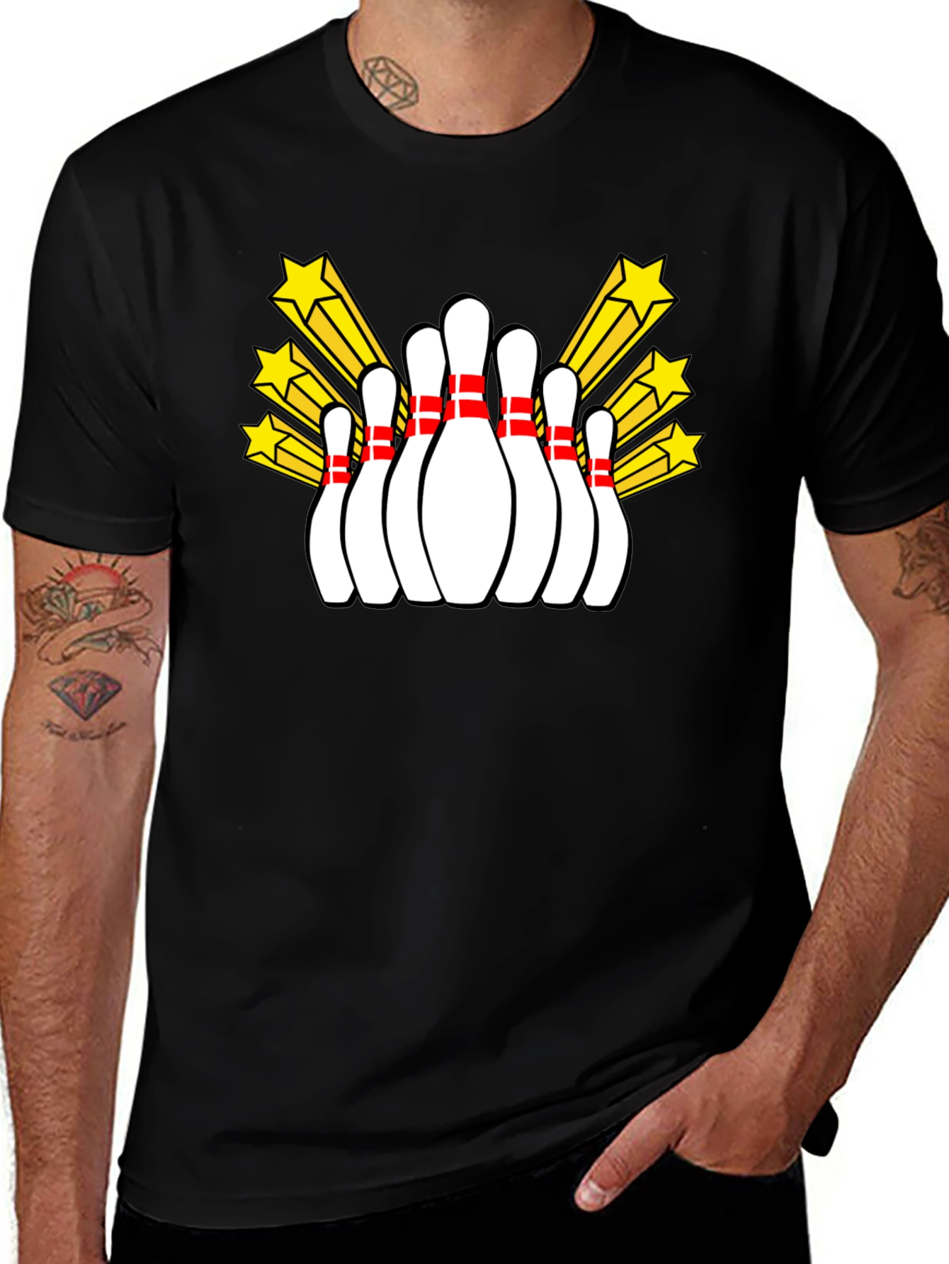 Bowling Pins Starburst Graphic T-Shirt