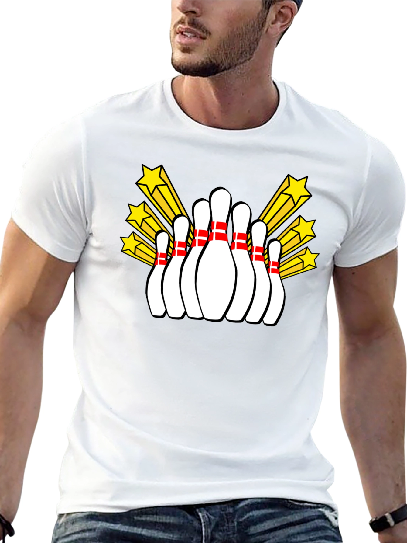 Bowling Pins Starburst Graphic T-Shirt