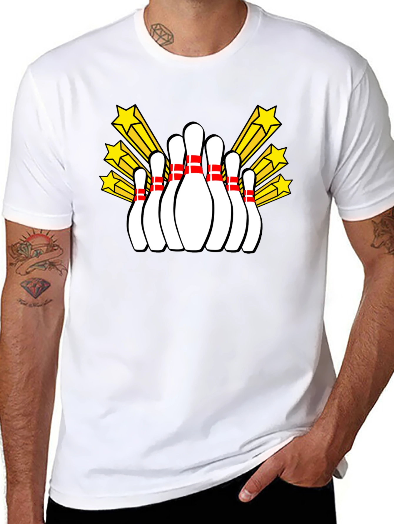 Bowling Pins Starburst Graphic T-Shirt