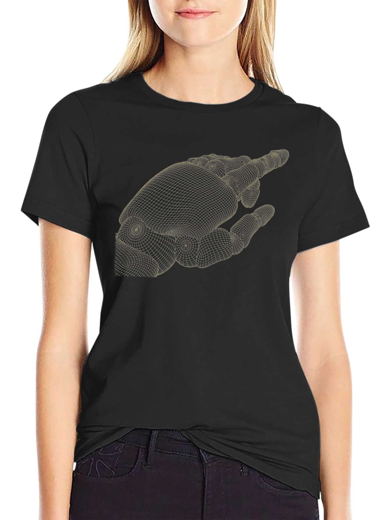 Robotic Hand Graphic T-Shirt - Modern Tech Style