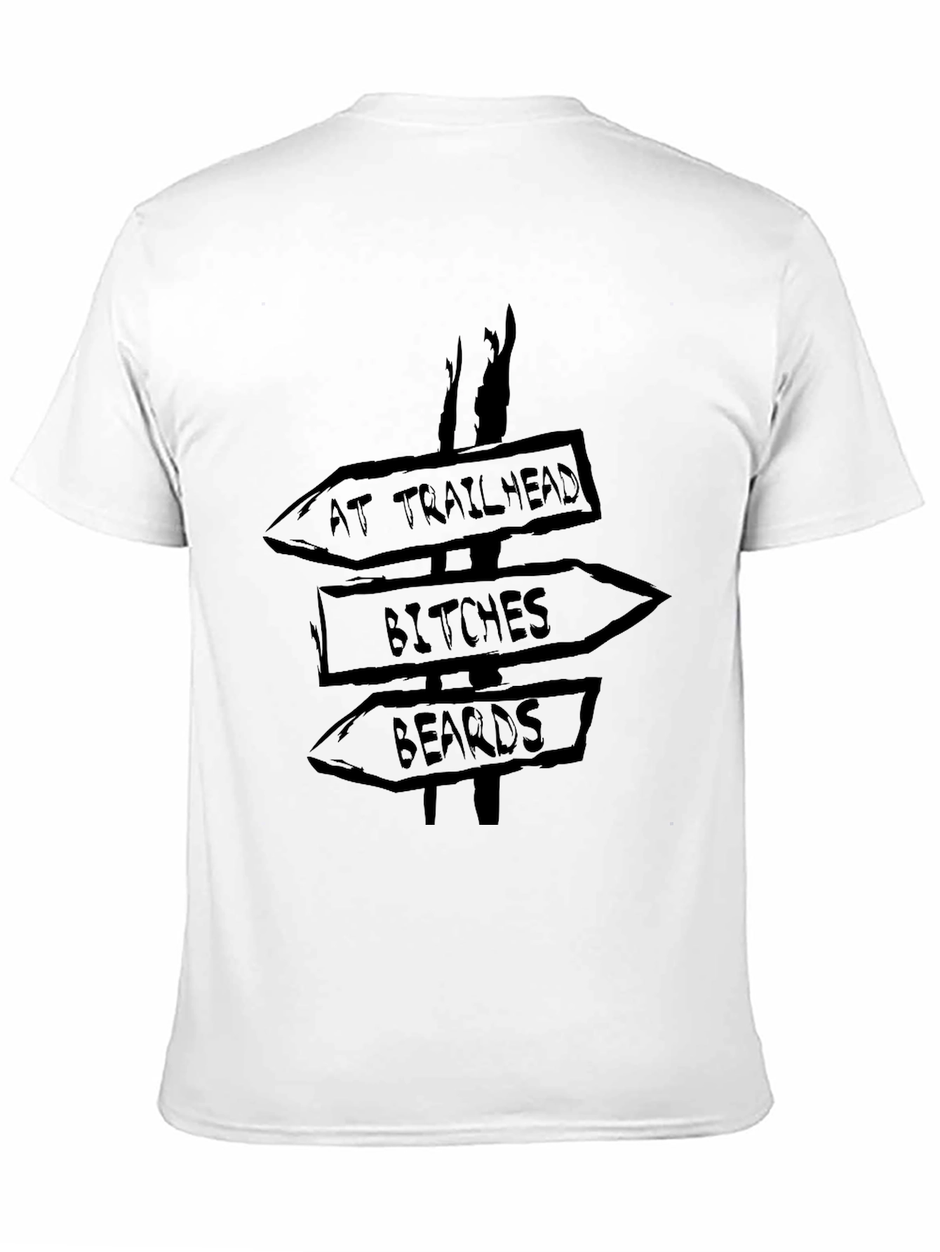 Humorous Trailhead Directional Mens Black T-Shirt