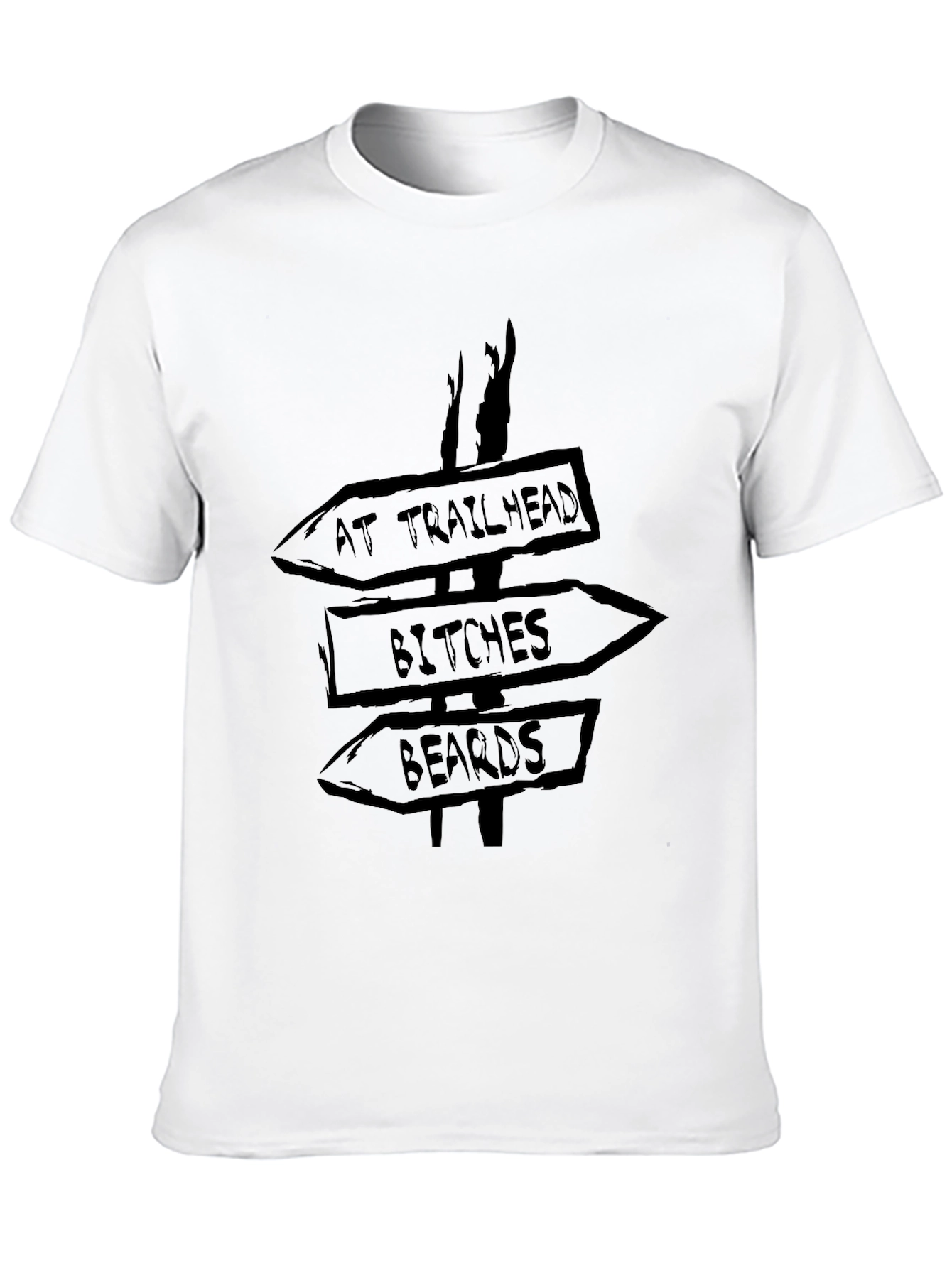 Humorous Trailhead Directional Mens Black T-Shirt