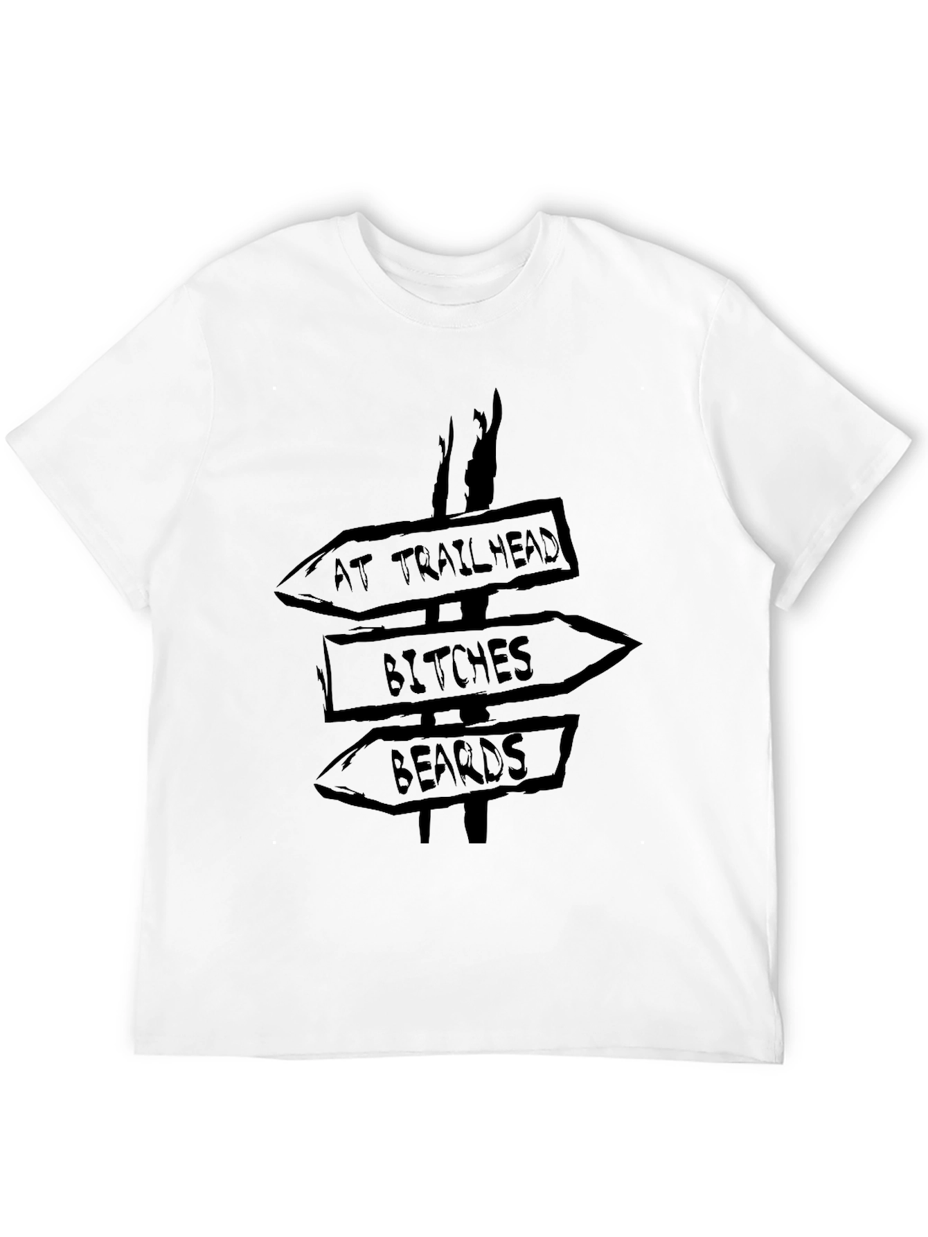 Humorous Trailhead Directional Mens Black T-Shirt