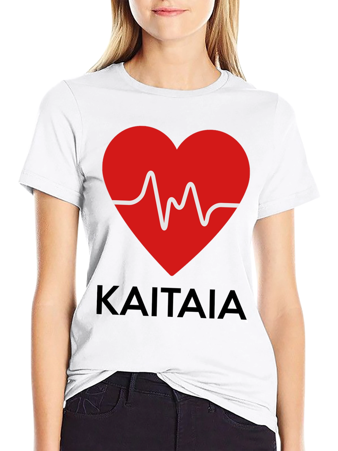 Kaitaia Heartbeat T-Shirt - Black Cotton Tee