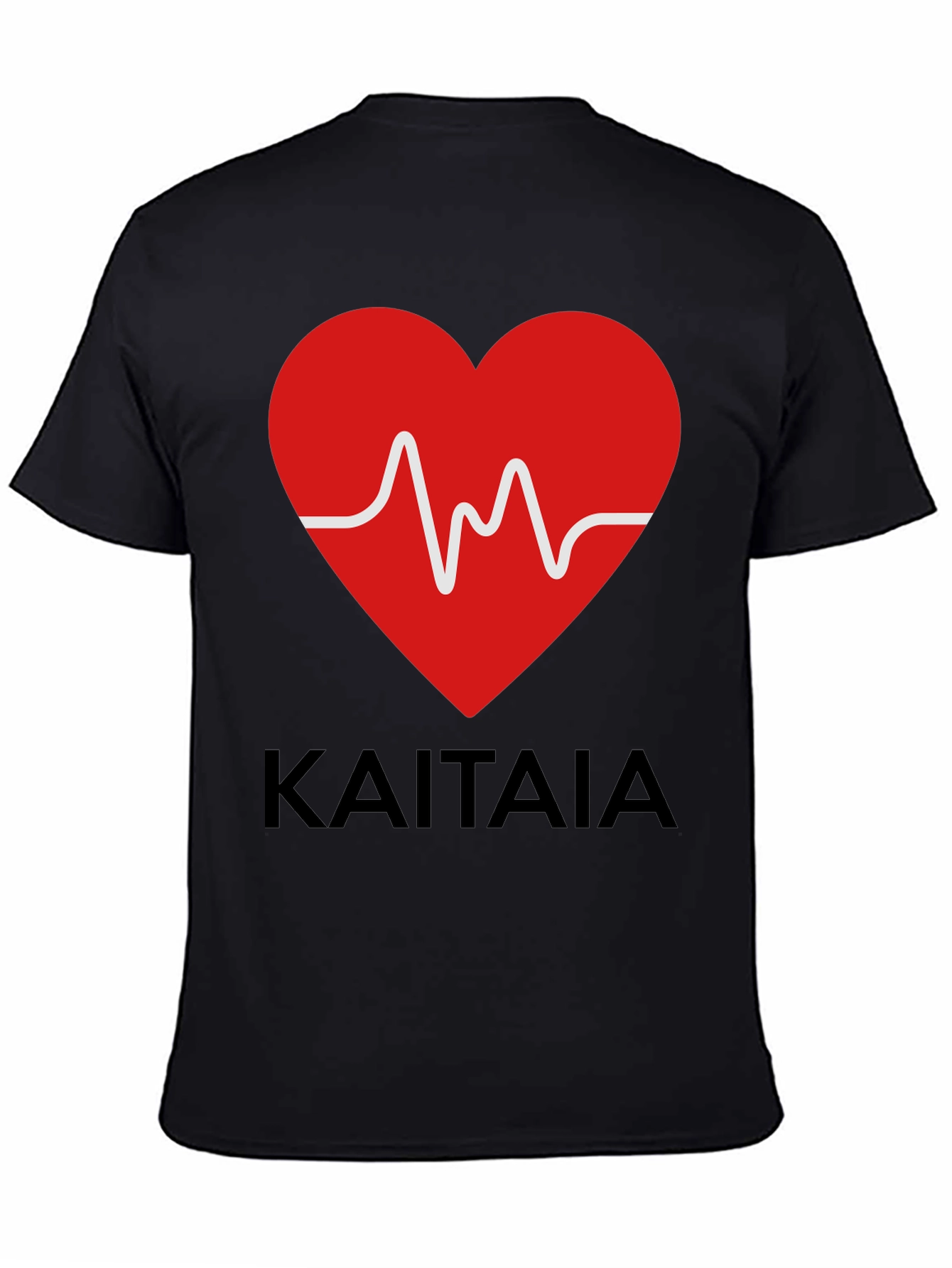 Kaitaia Heartbeat T-Shirt - Black Cotton Tee
