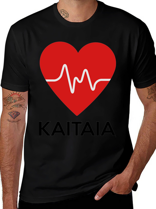 Kaitaia Heartbeat T-Shirt - Black Cotton Tee