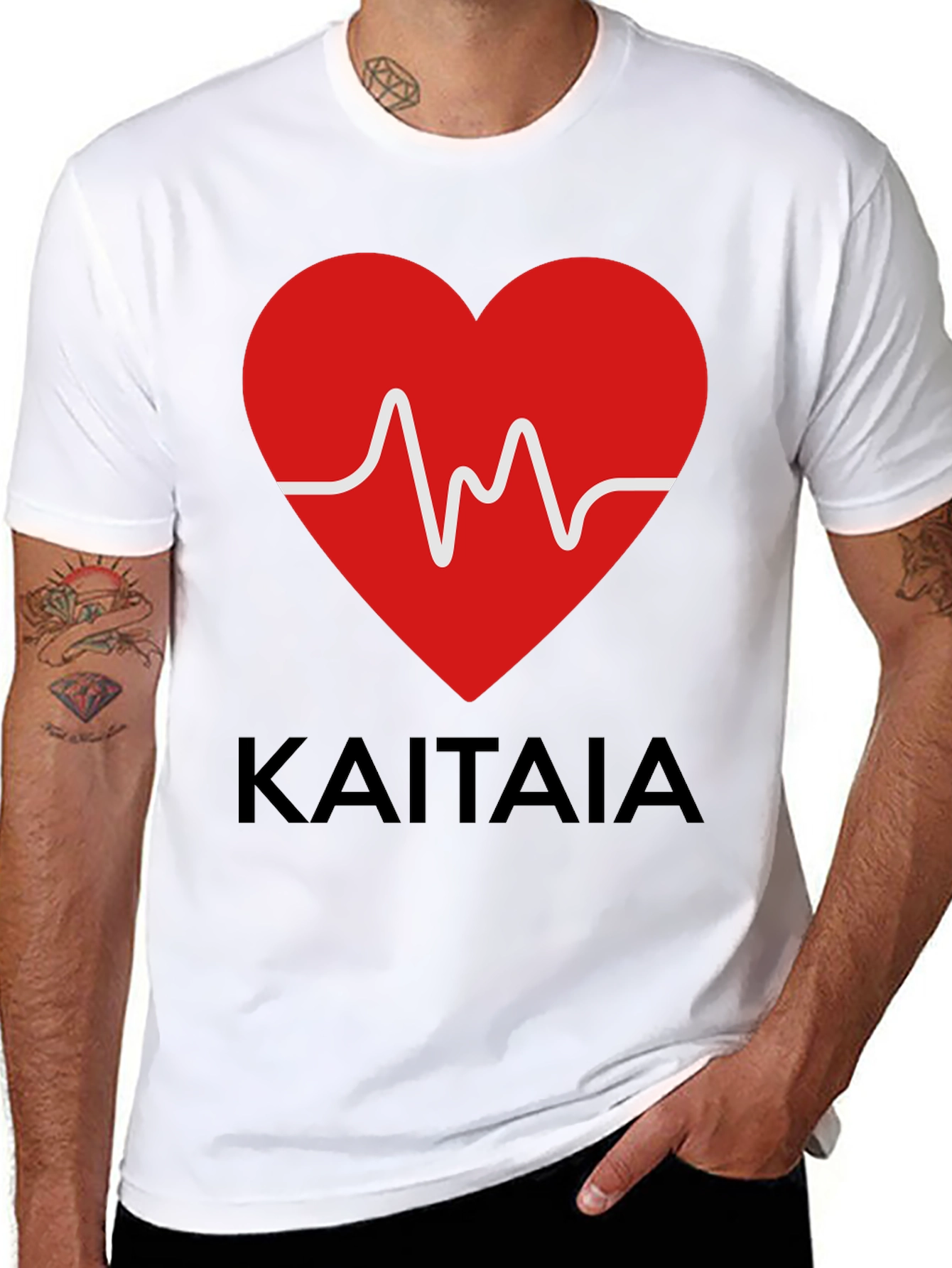 Kaitaia Heartbeat T-Shirt - Black Cotton Tee