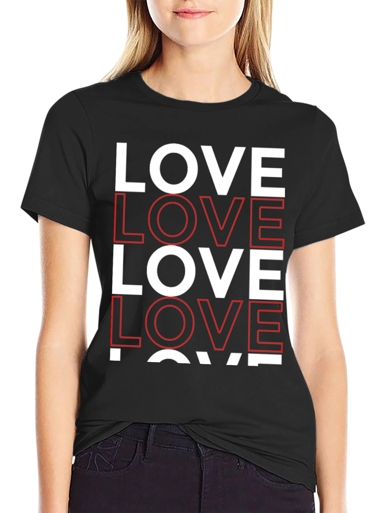 Bold Love Graphic Tee - Classic Crew Neck
