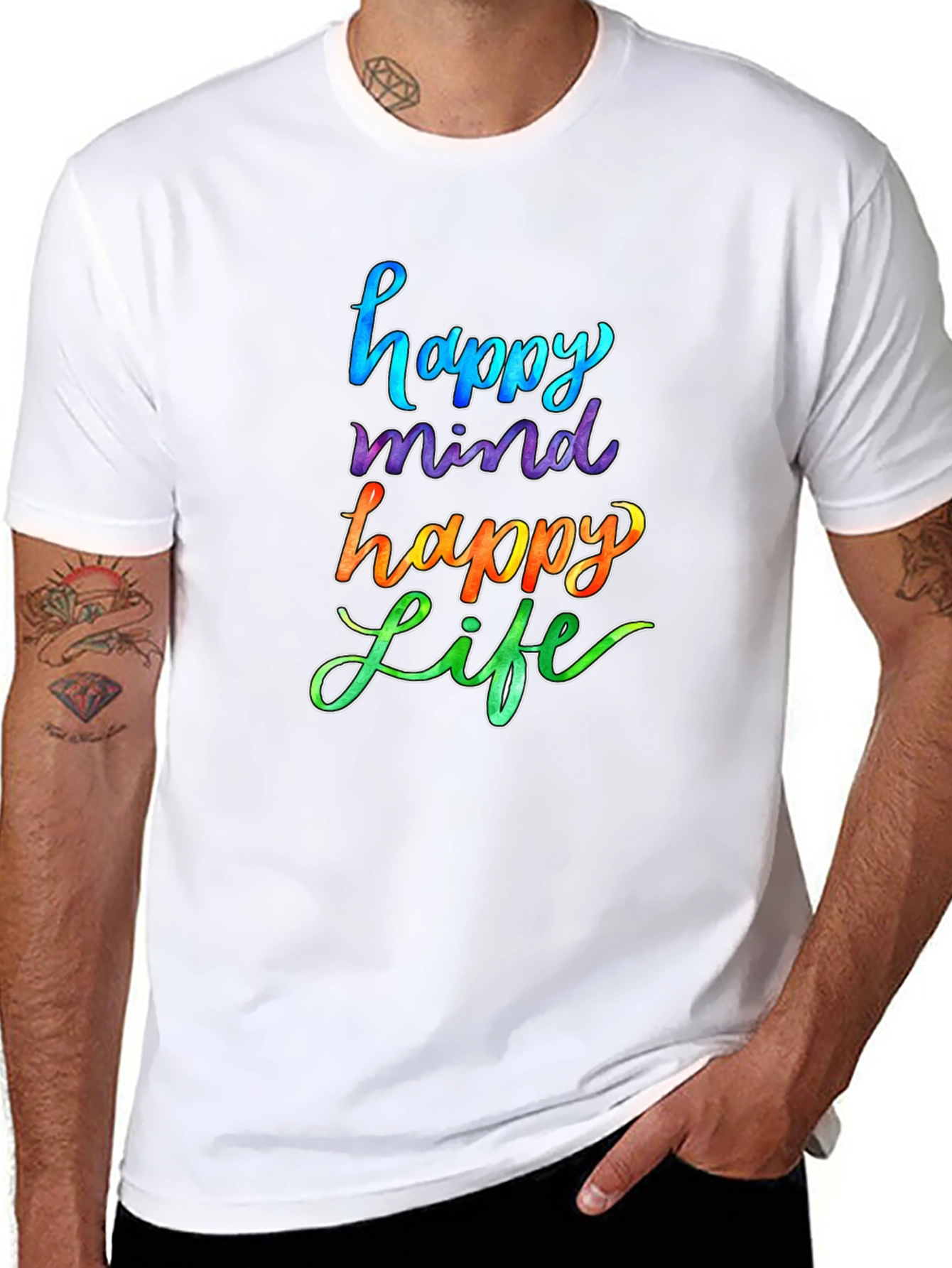 Happy Mind Happy Life Graphic T-Shirt