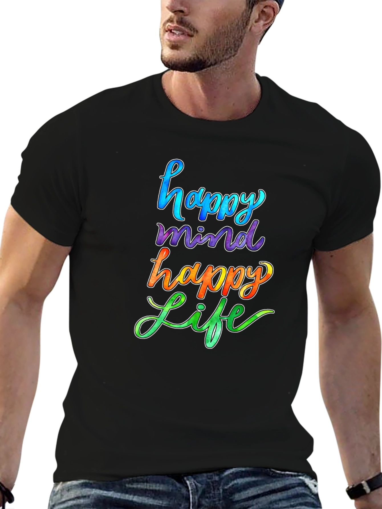 Happy Mind Happy Life Graphic T-Shirt