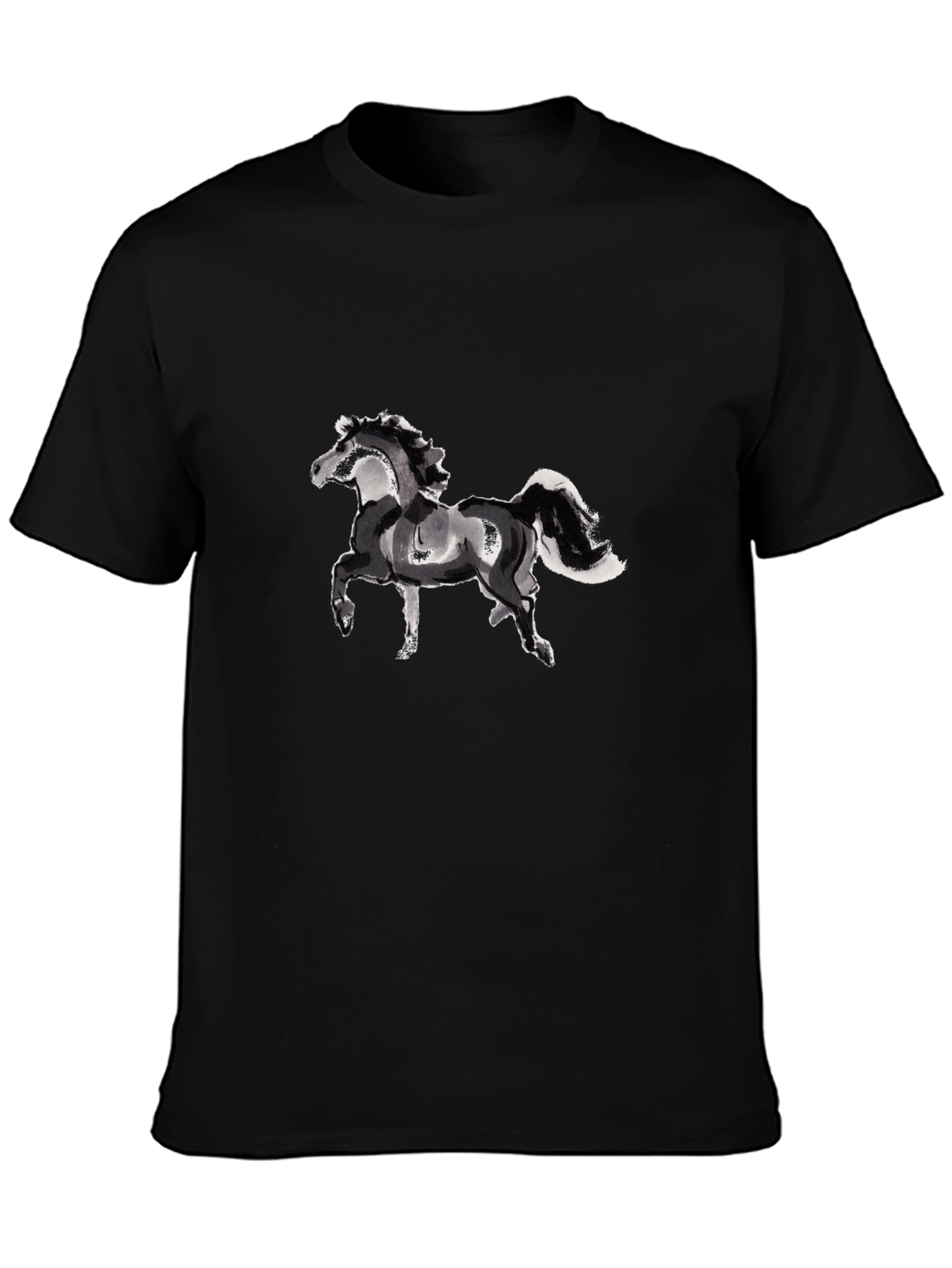 Black Horse Graphic Tee - Stylish Unisex T-Shirt