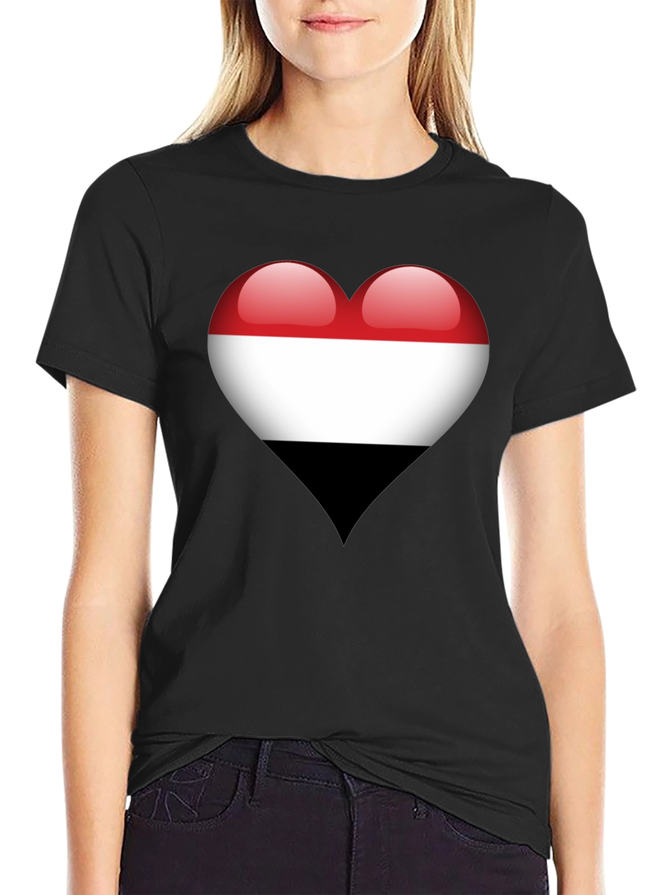 Yemen Flag Heart T-Shirt - Show Your Love!
