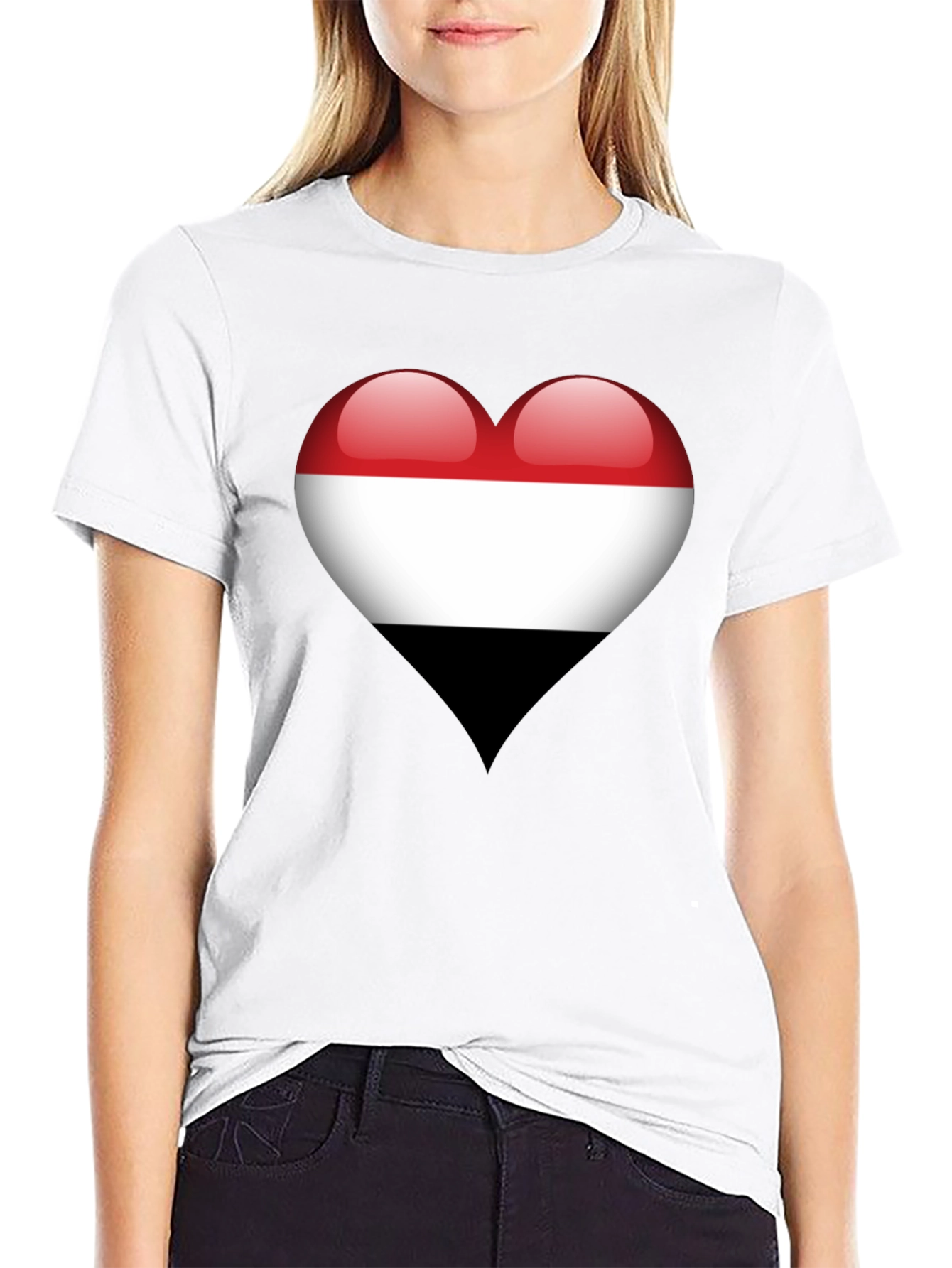 Yemen Flag Heart T-Shirt - Show Your Love!