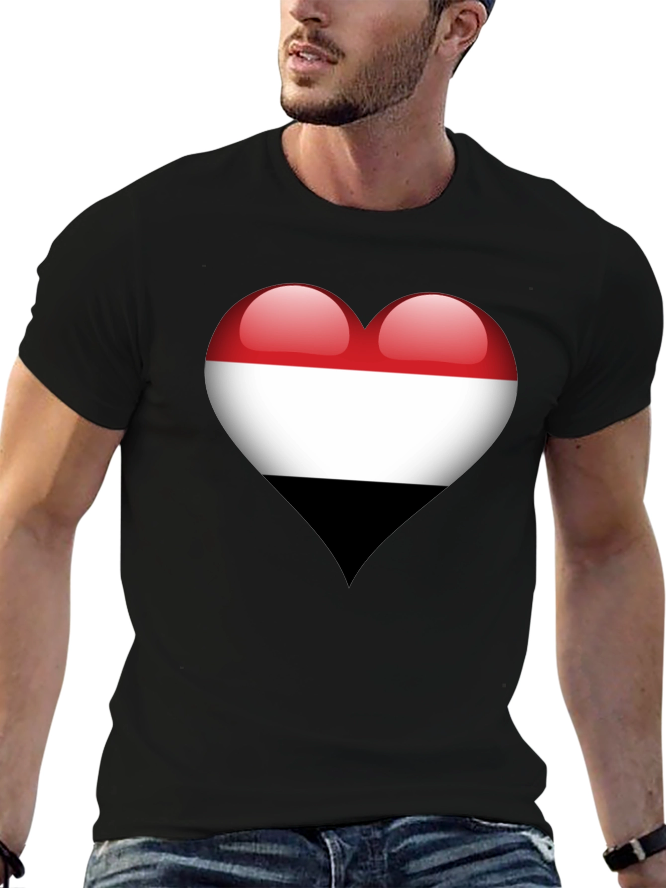 Yemen Flag Heart T-Shirt - Show Your Love!