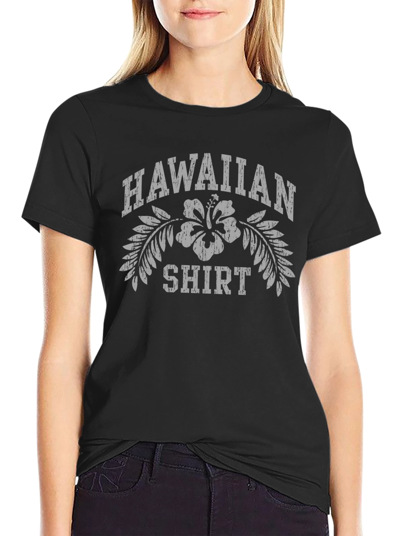 Hawaiian Shirt Graphic Tee - Black