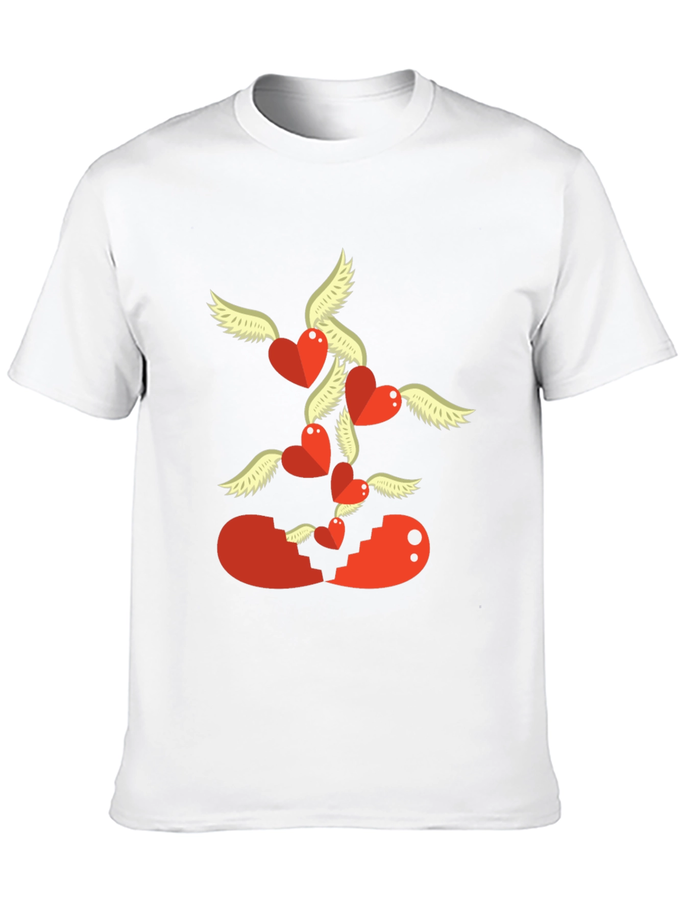 Broken Heart T-Shirt Flying Hearts Design