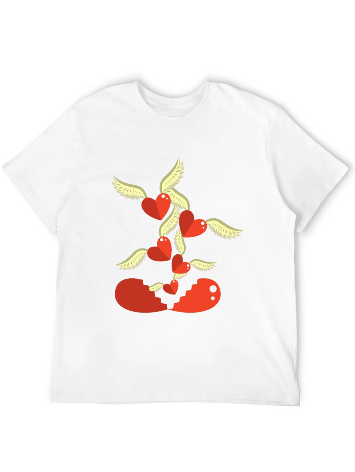 Broken Heart T-Shirt Flying Hearts Design